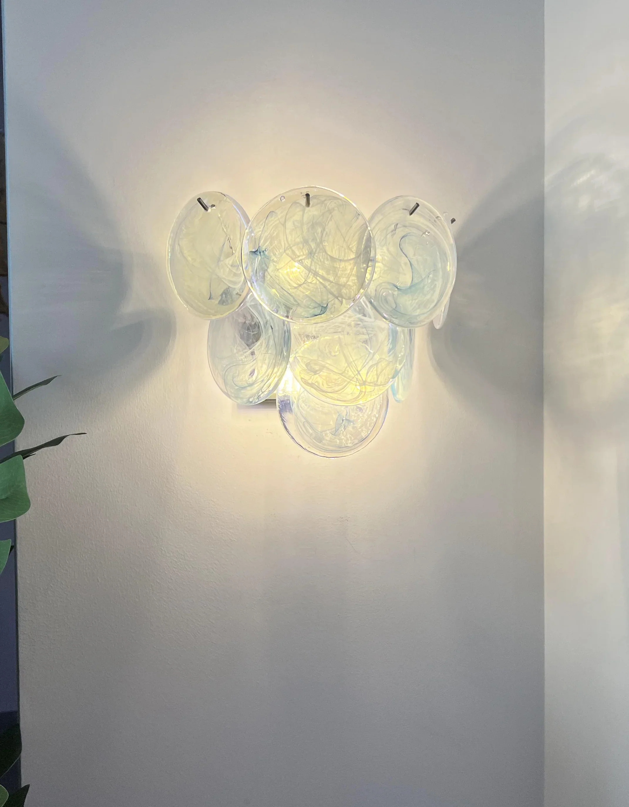 Blue Vintage Murano Glass Wall Lamp - Image 6