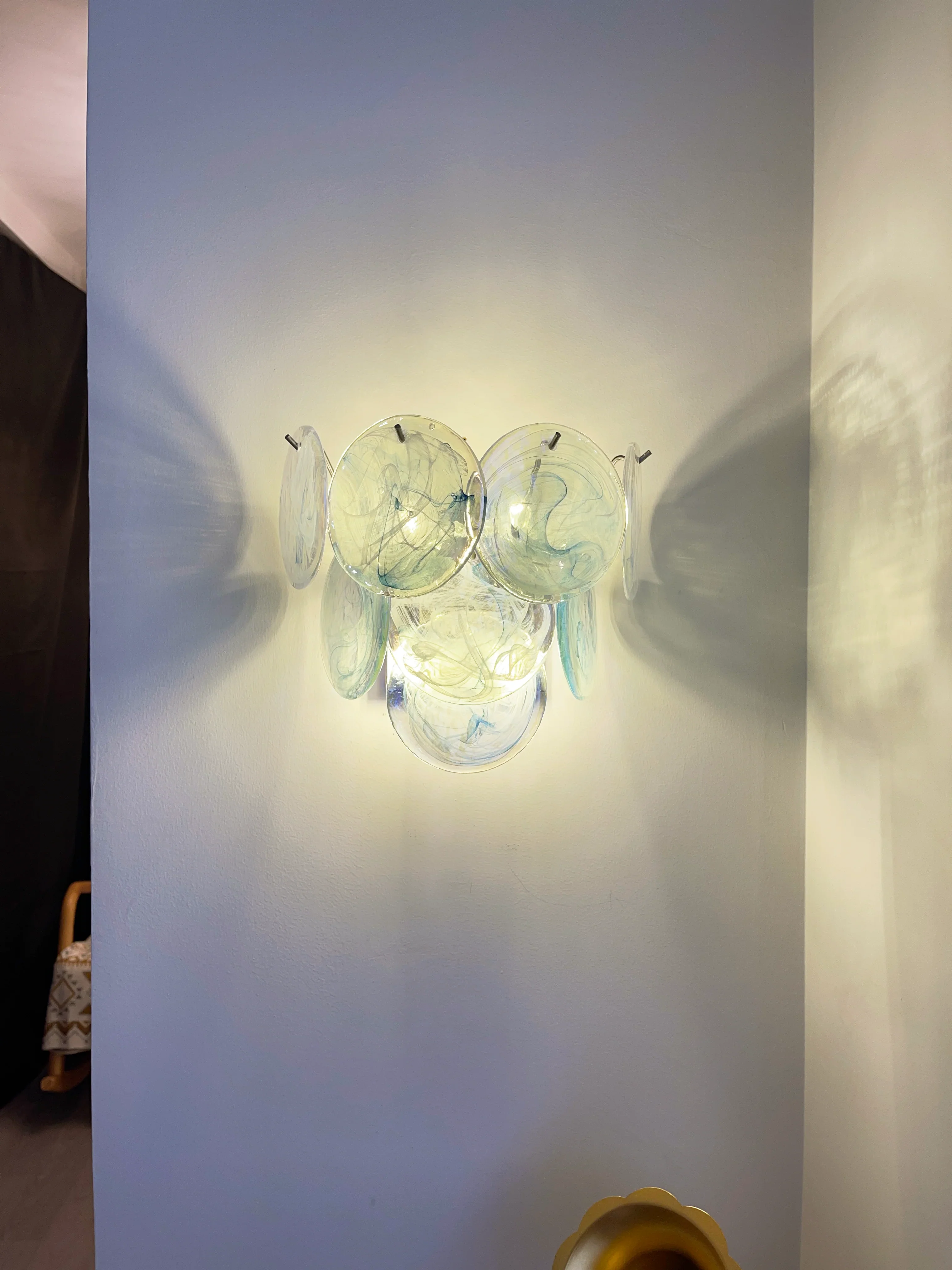 Blue Vintage Murano Glass Wall Lamp - Image 7