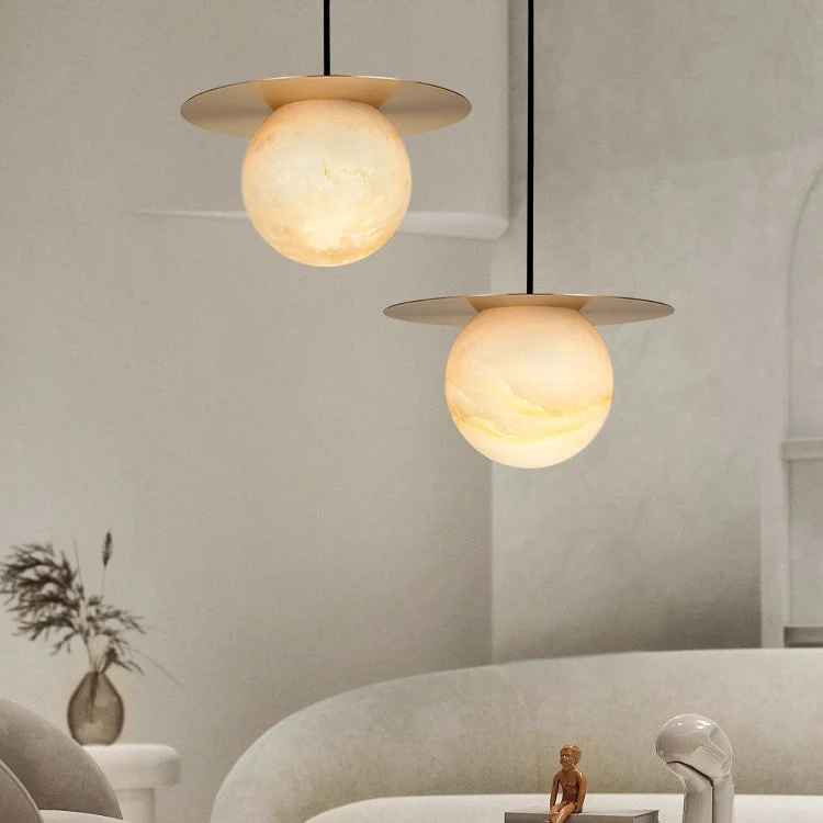 Borra Round Alabaster Pendant Light - Image 10