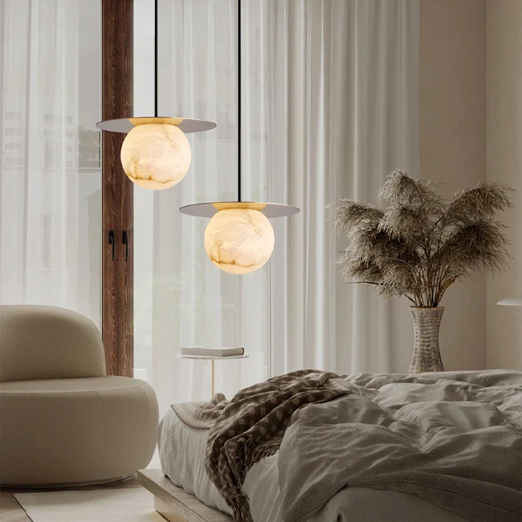 Borra Round Alabaster Pendant Light - Image 12