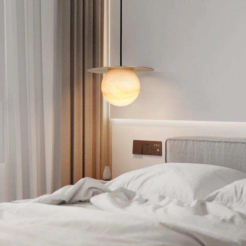 Borra Round Alabaster Pendant Light - Image 3