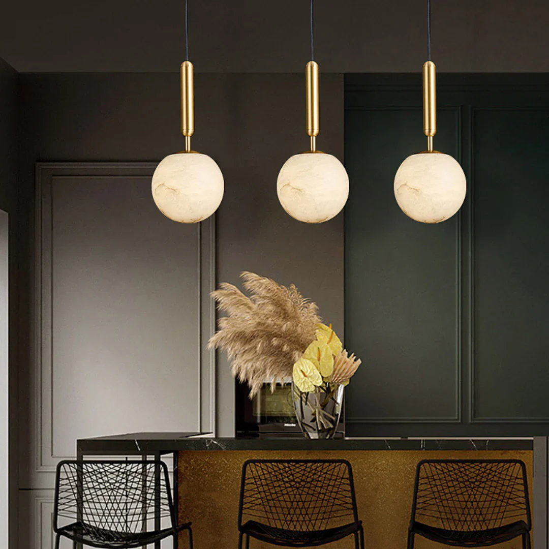 Bosso Brass Alabaster Pendant Lamp - Image 15