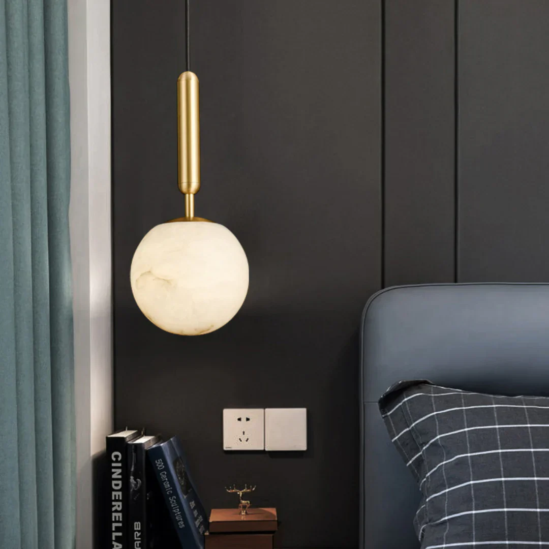 Bosso Brass Alabaster Pendant Lamp - Image 5