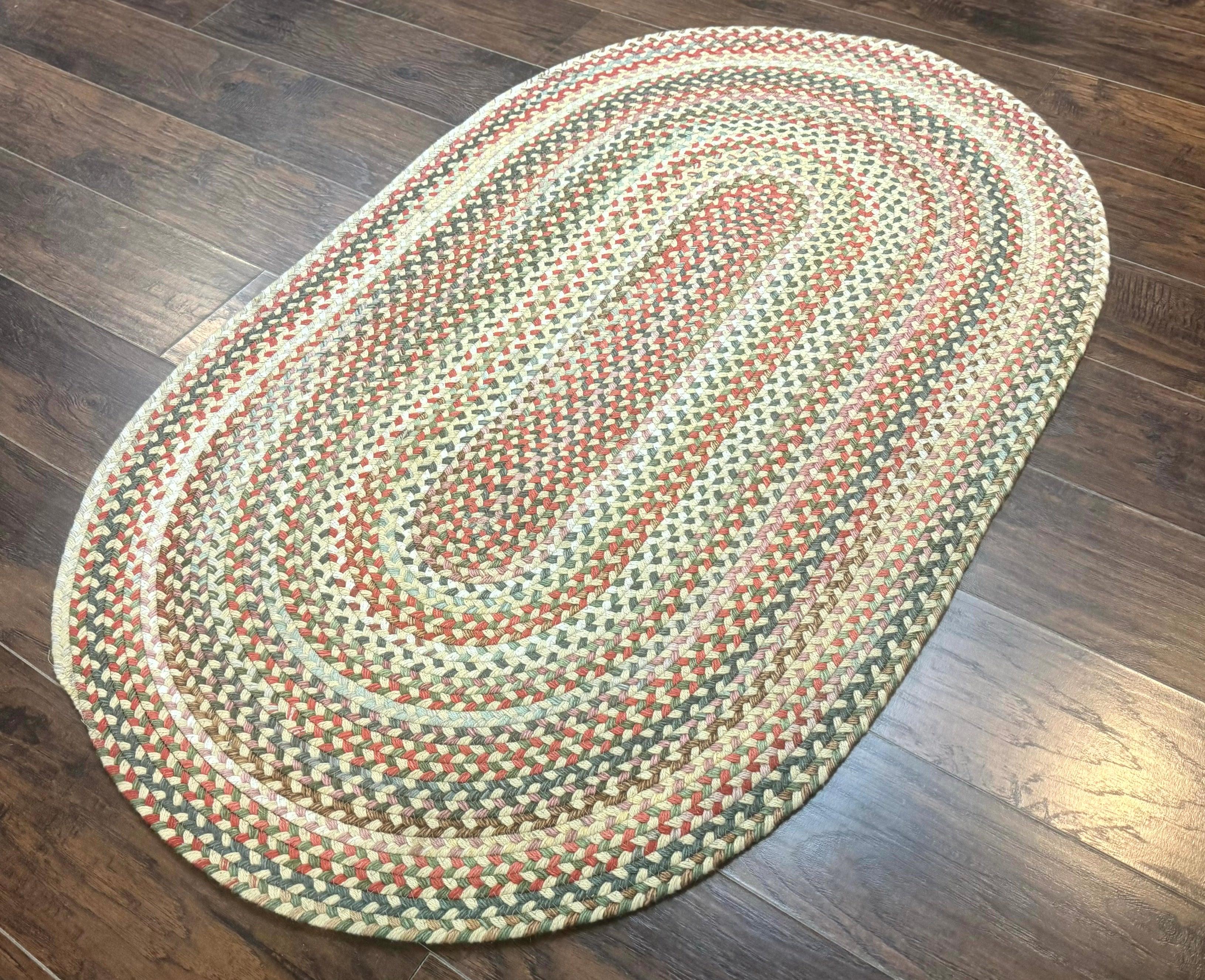 Braided American Oval Rug 3x5, Multicolor, Hand Braided - Image 2