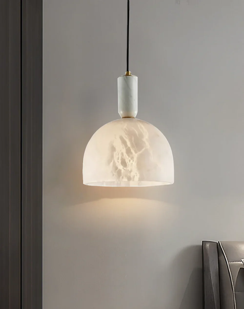 Brass Blair Alabaster Pendant Light - Image 10