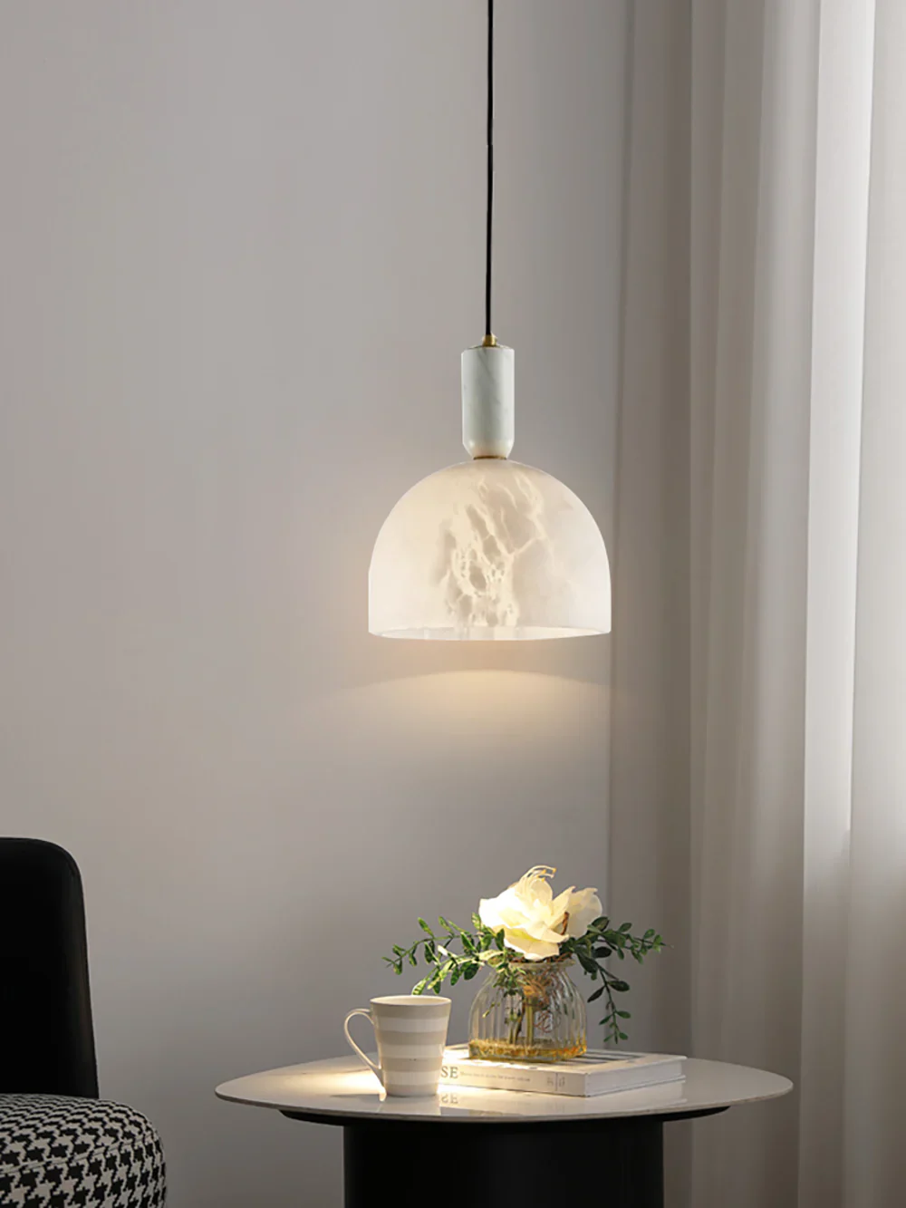 Brass Blair Alabaster Pendant Light - Image 11