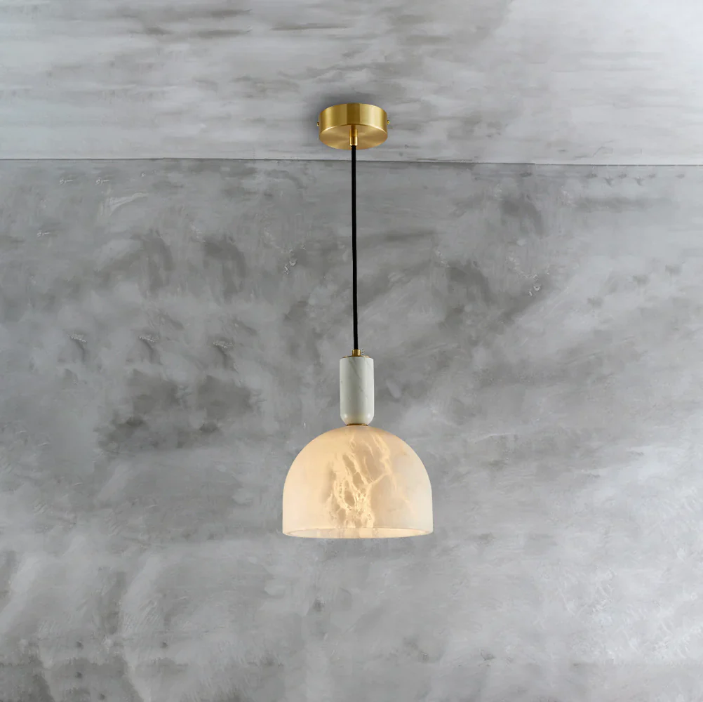 Brass Blair Alabaster Pendant Light - Image 16
