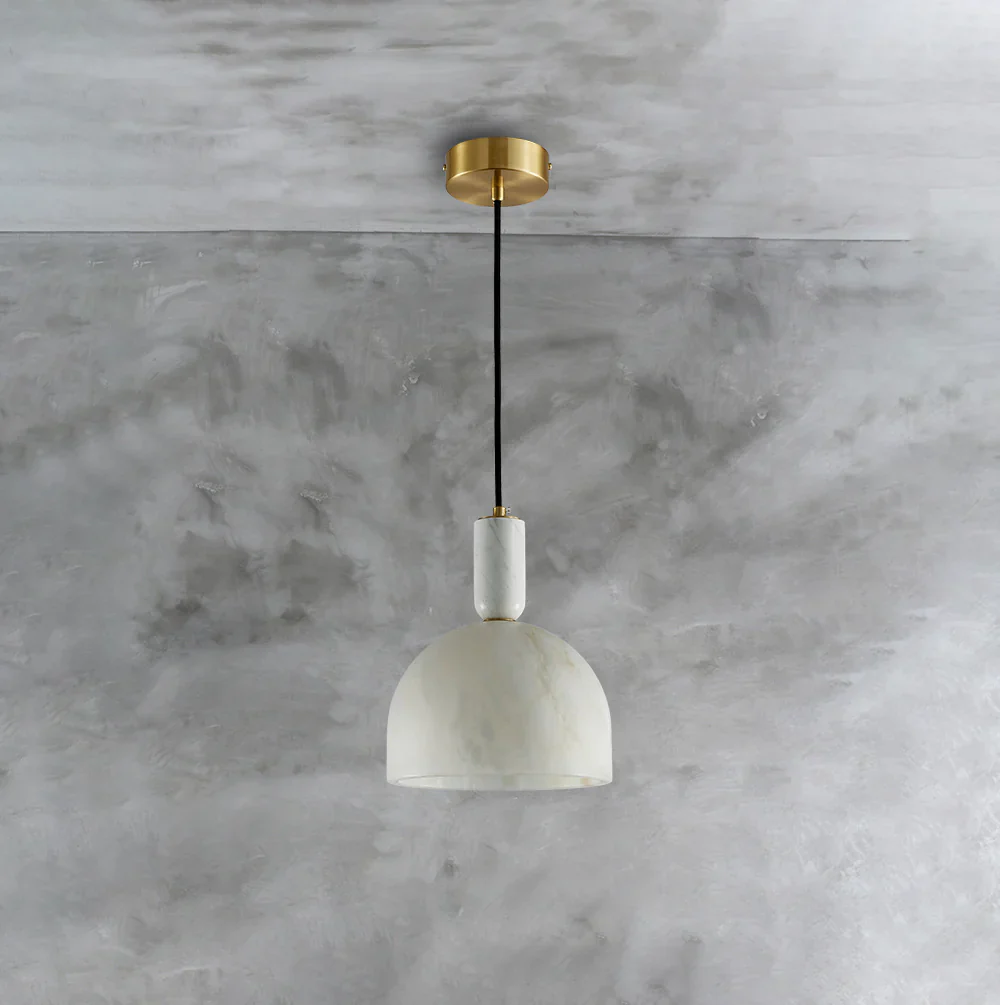 Brass Blair Alabaster Pendant Light - Image 17