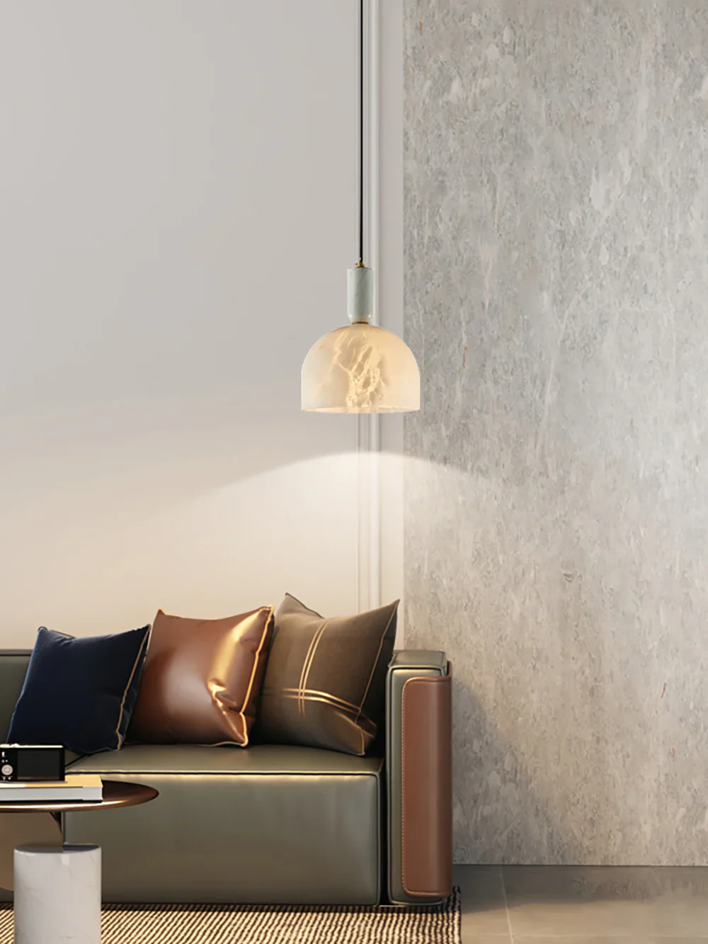 Brass Blair Alabaster Pendant Light - Image 3