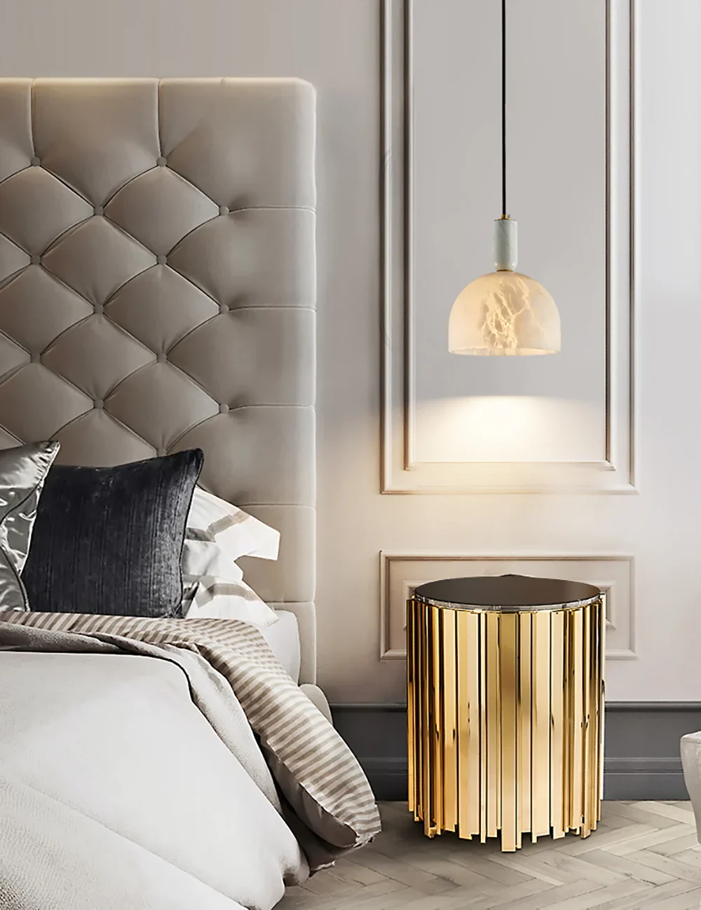 Brass Blair Alabaster Pendant Light - Image 4