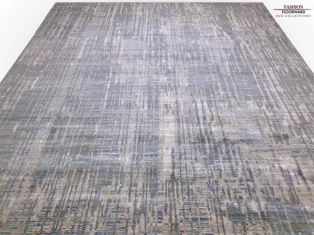 Carved, Contemporary Tibetan-Style 12x15 (blue/gray) - Image 6