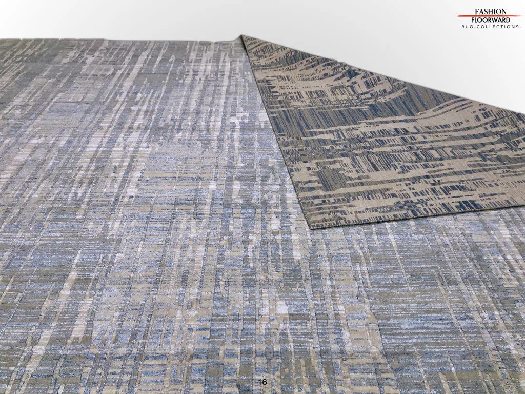 Carved, Contemporary Tibetan-Style 12x15 (blue/gray) - Image 8