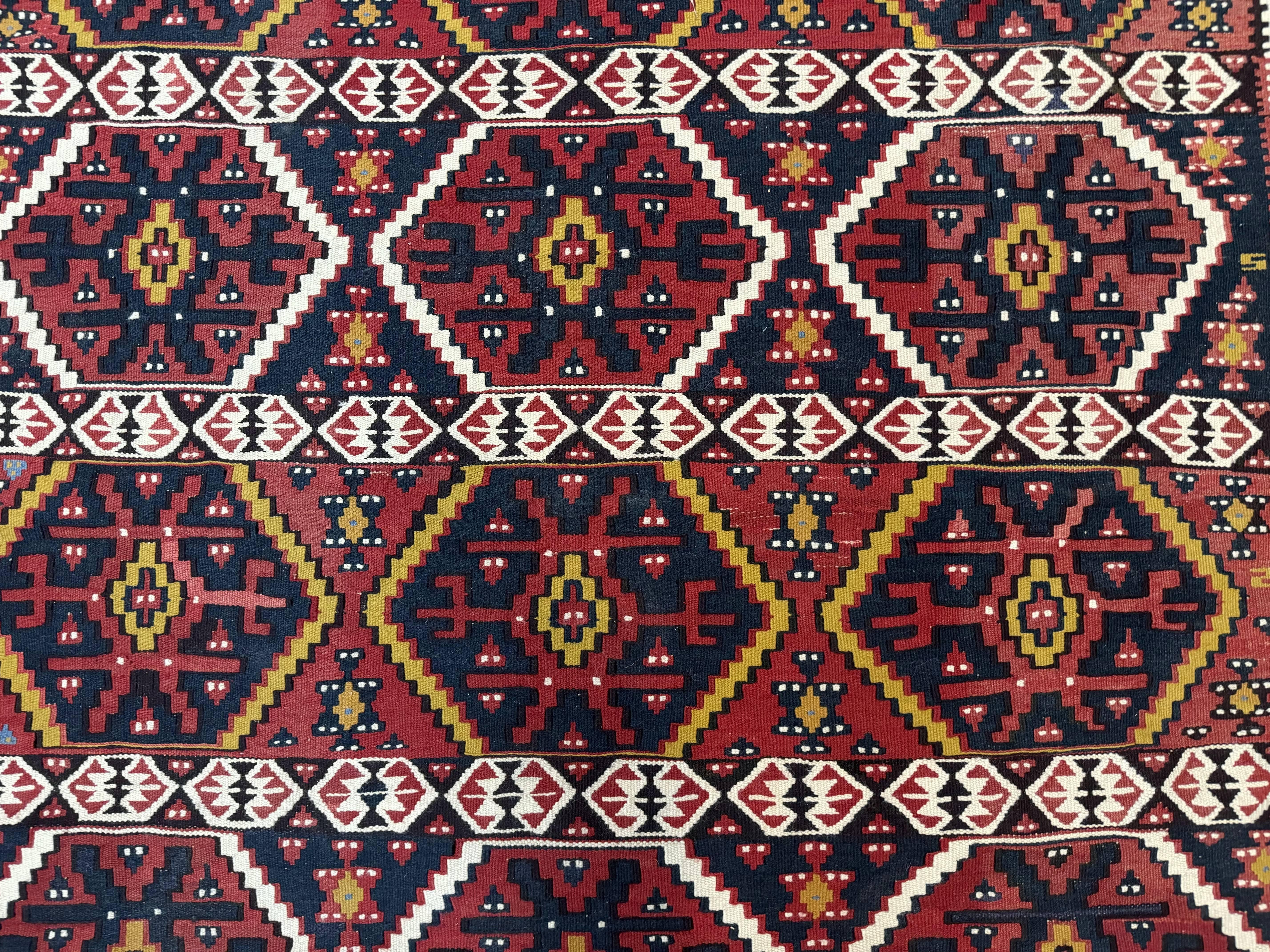 Caucasian Kilim Rug 5x7, Vintage Russian Flatweave Kilim Carpet, Tribal Bohemian Kilim Rug - Image 4