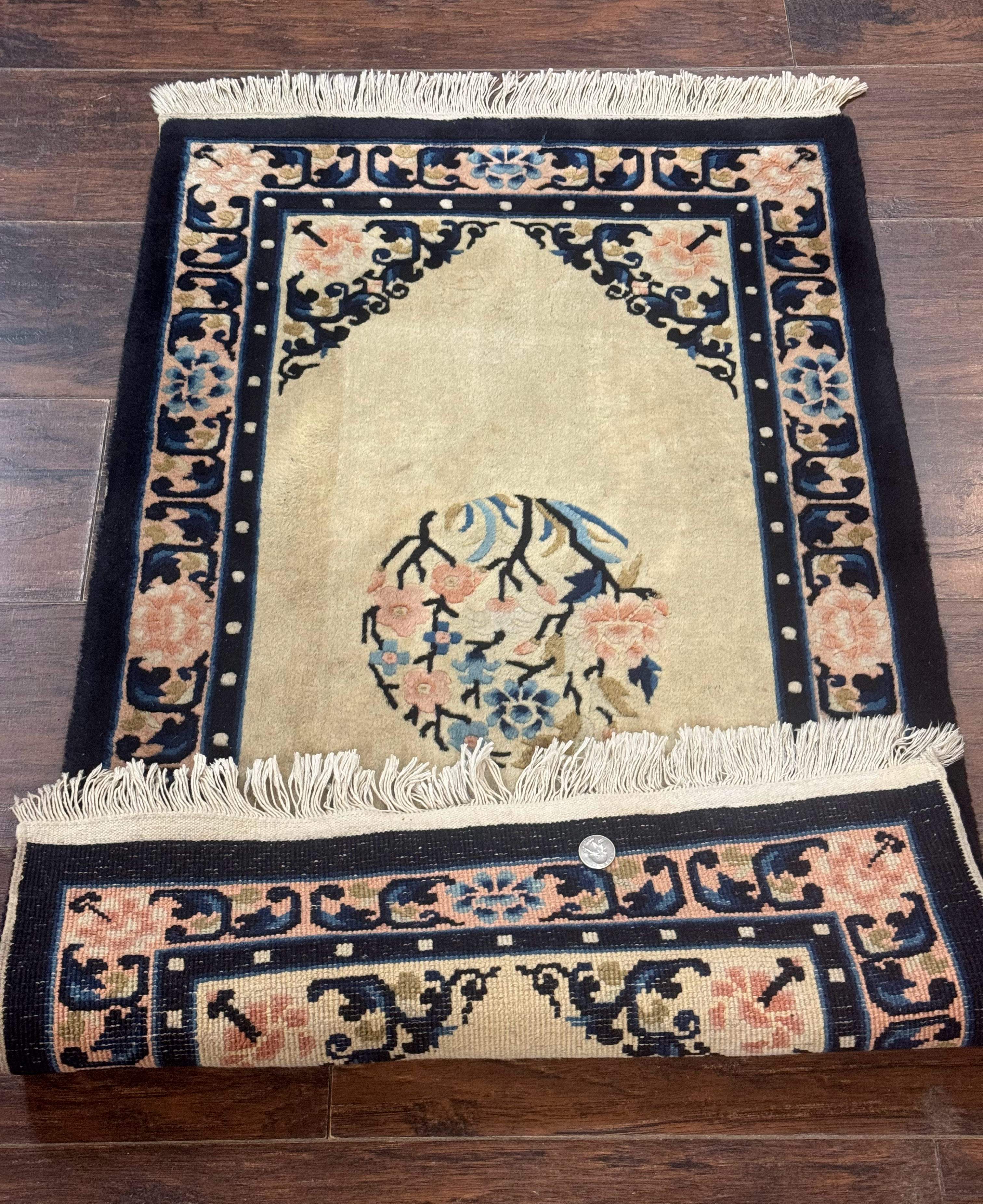 Chinese Peking Rug 2x3, Small Chinese Wool Carpet - Image 10
