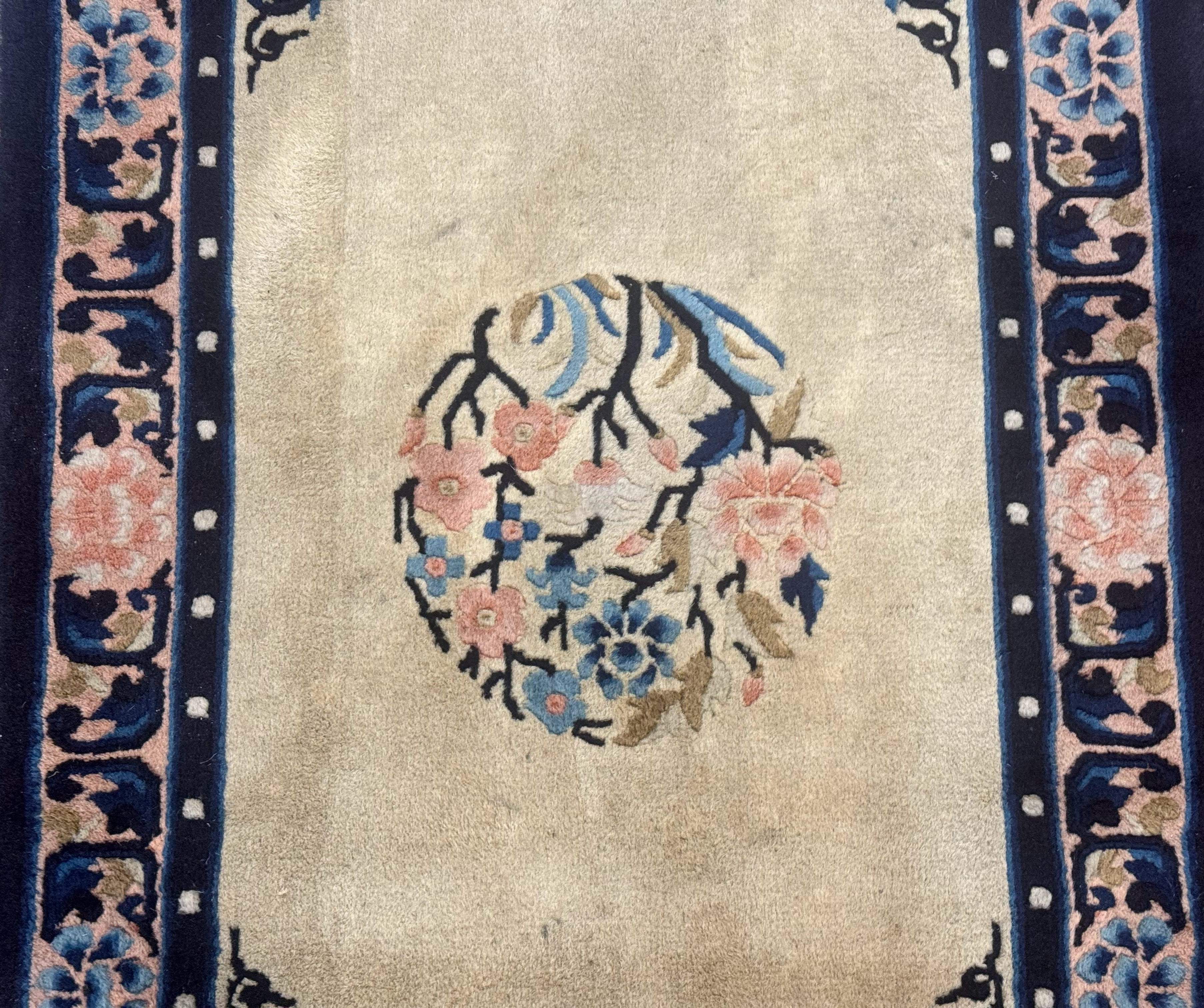 Chinese Peking Rug 2x3, Small Chinese Wool Carpet - Image 4