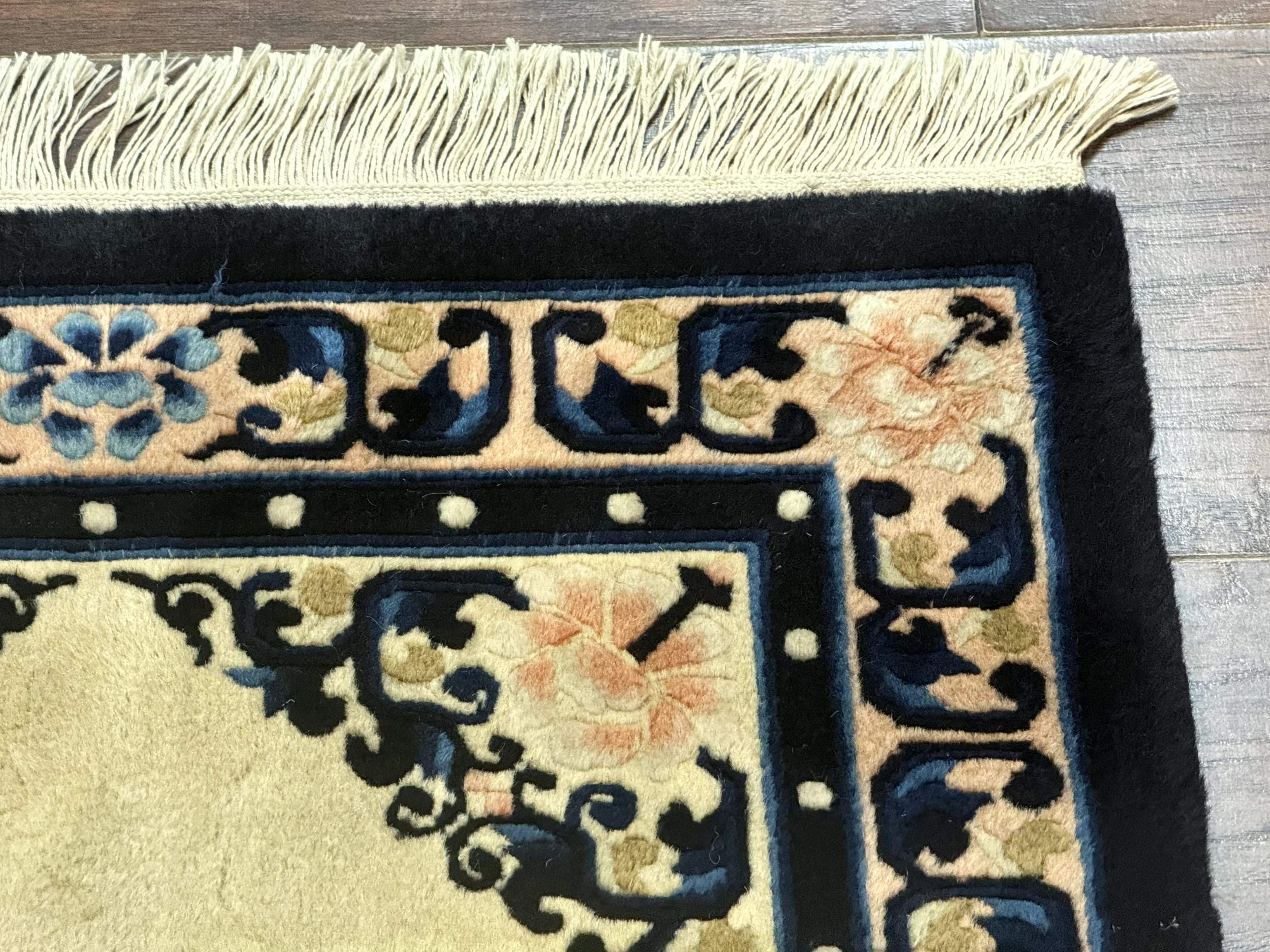 Chinese Peking Rug 2x3, Small Chinese Wool Carpet - Image 7