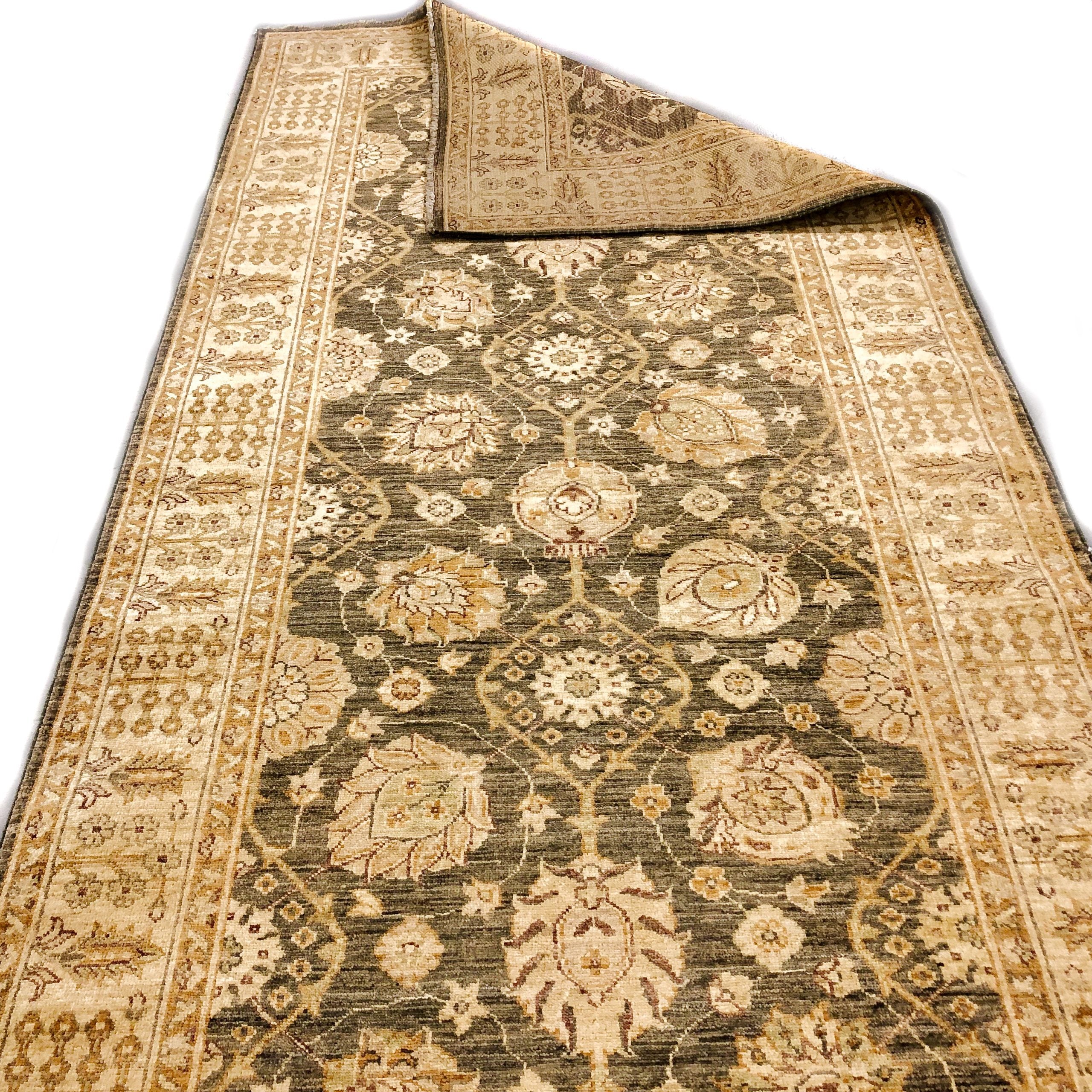 Chobi-Cypress (4'x12' Runner) green/gold - Image 5