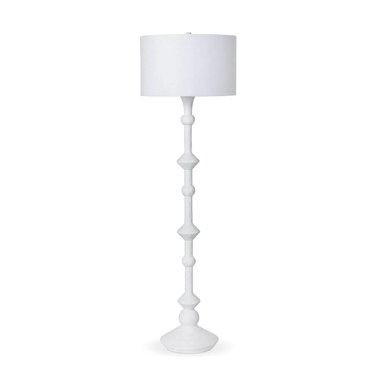 Coastal White Floor Lamp with Linen Shade - Image 5