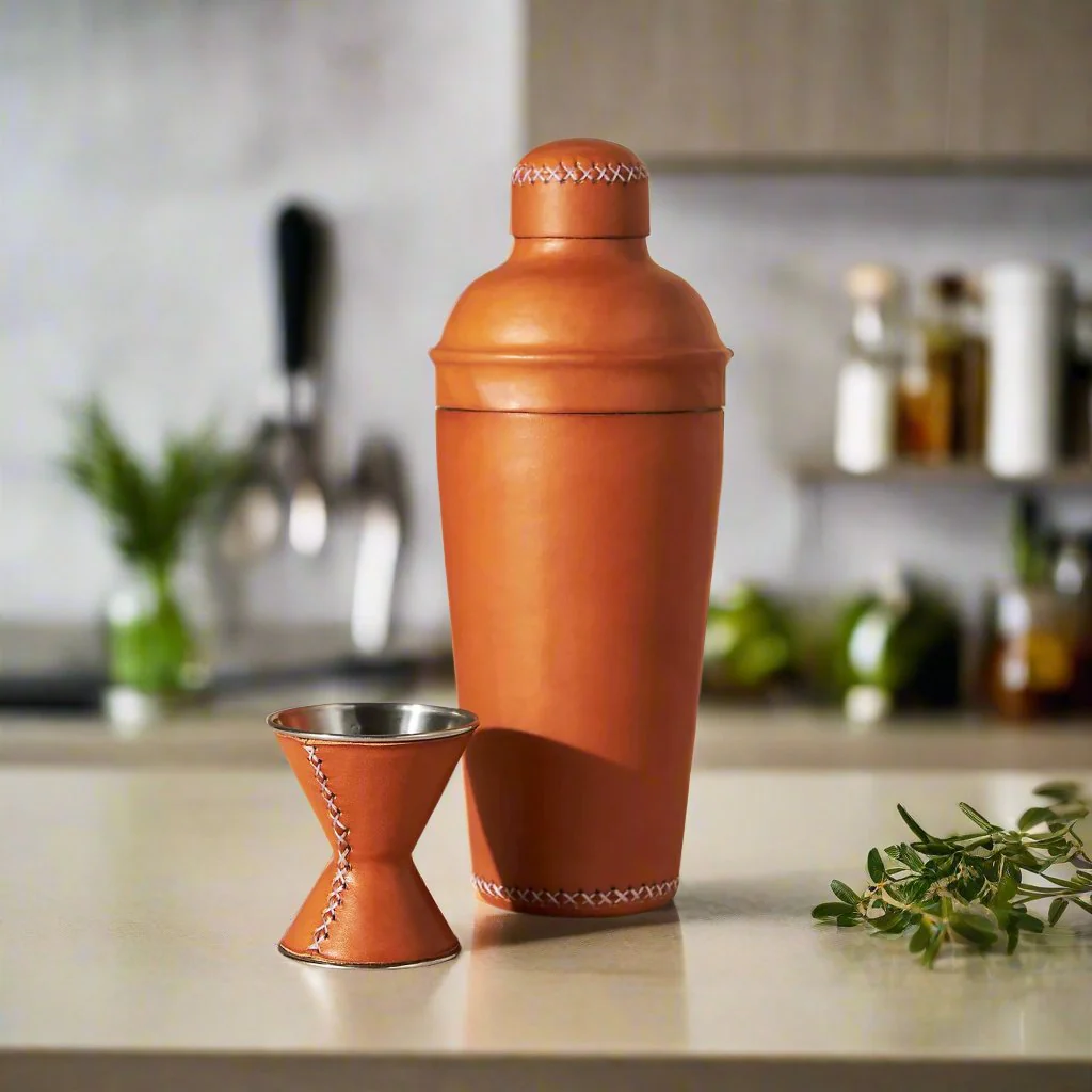 Coctelera | Leather Cocktail Shaker + Jigger - Image 2