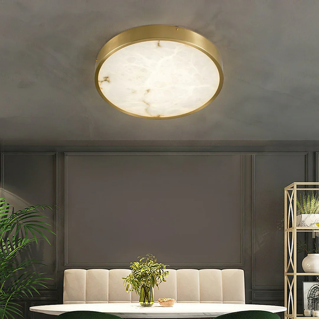 Column Alabaster Round Ceiling Lamp - Image 2