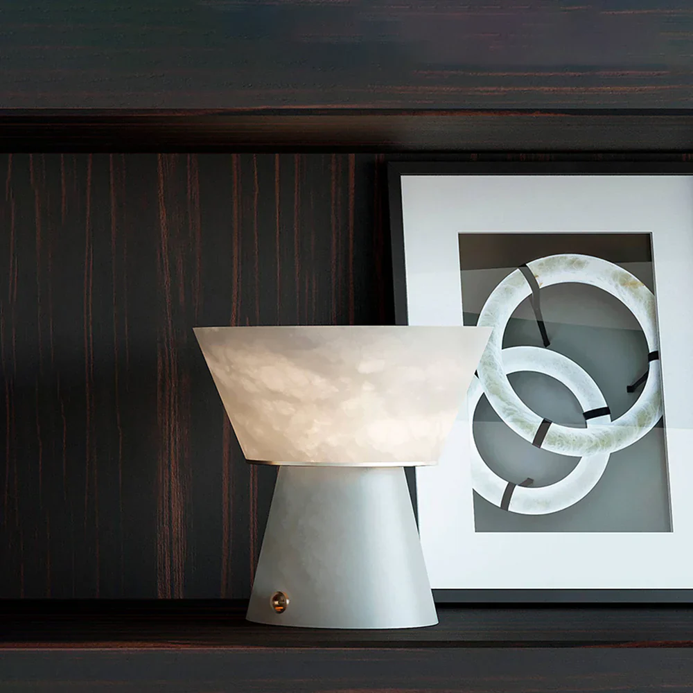 Conical Beta Alabaster Table Lamp - Image 5