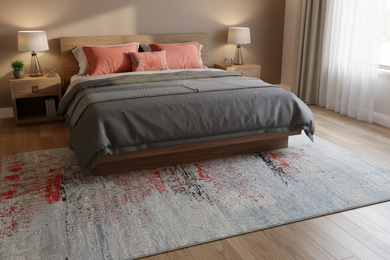Contemporary Gabbeh (8'09"x11'02") aqua/coral - Image 2