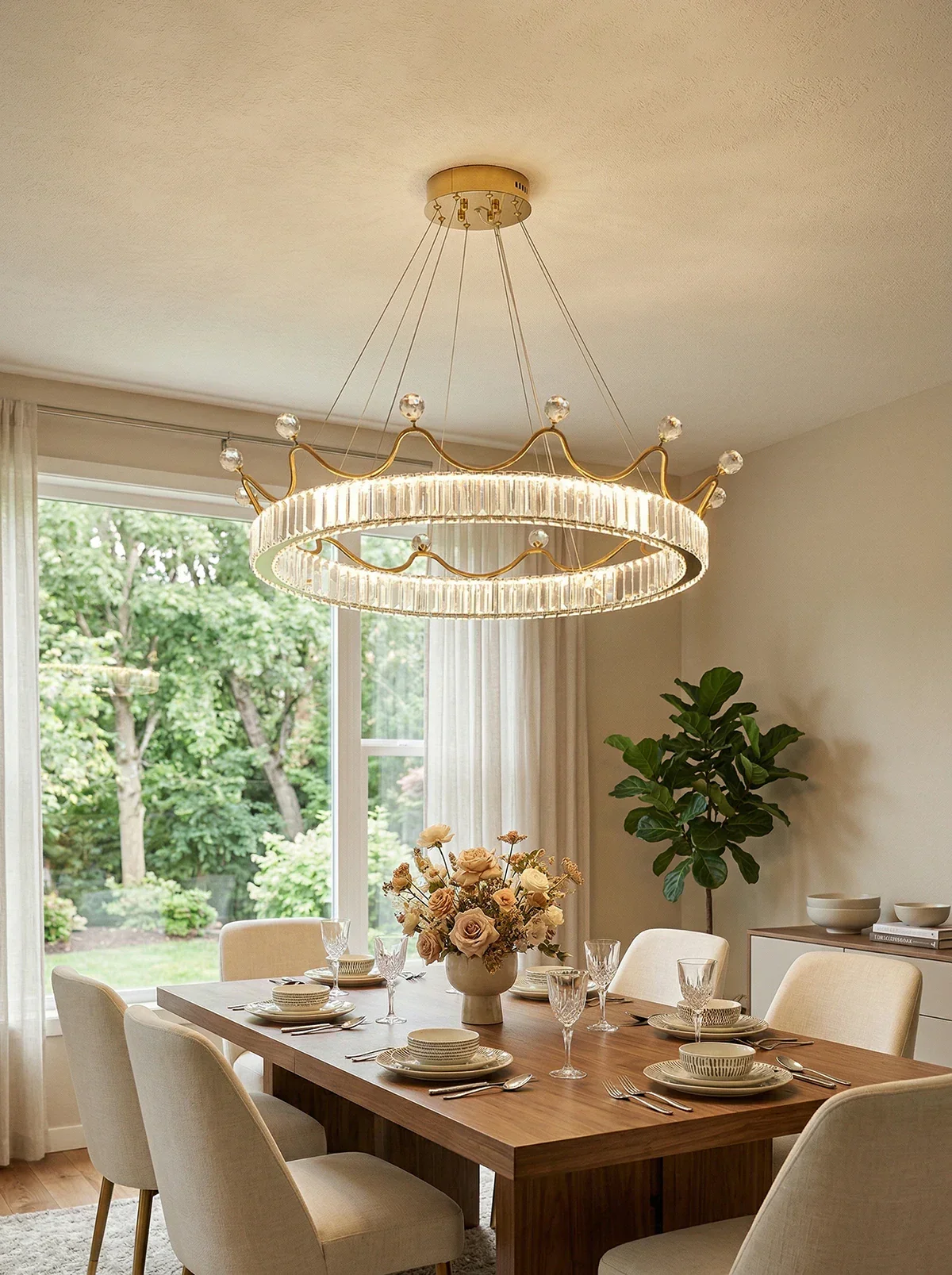 Crown Crystal Round Crystal Chandelier - Image 2