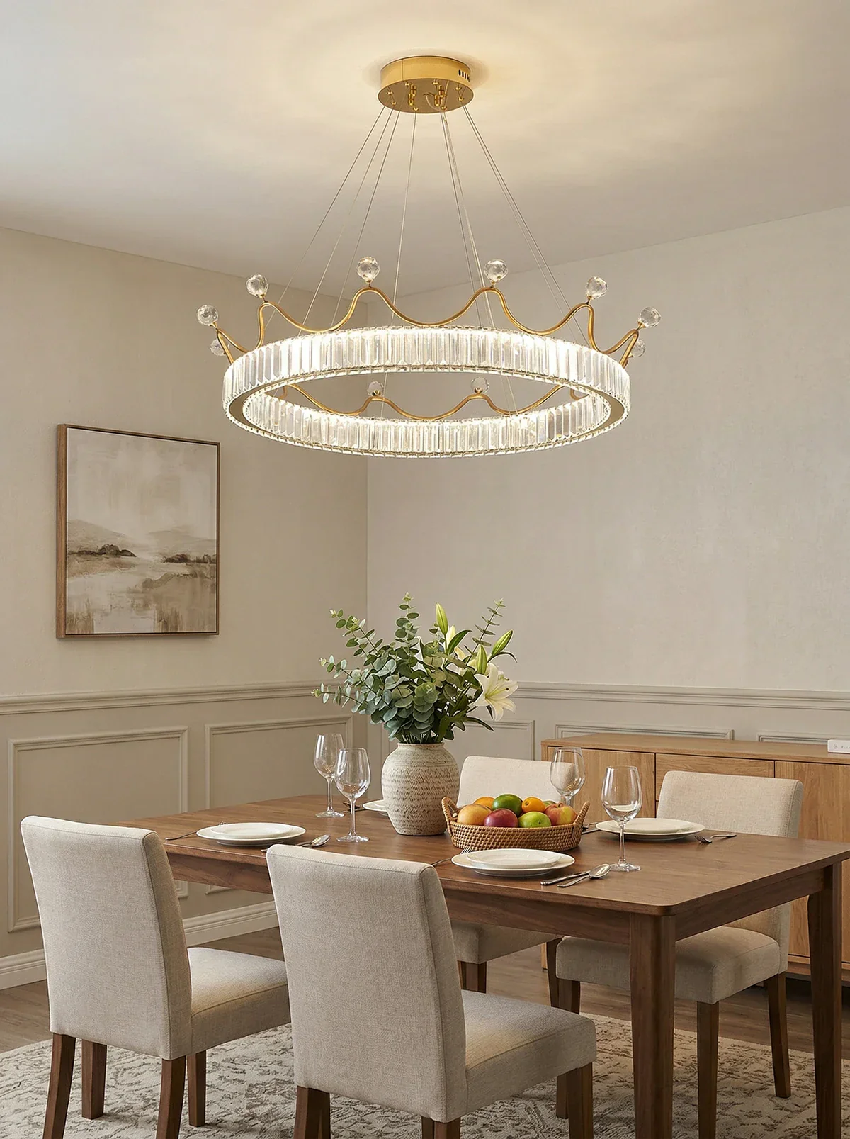 Crown Crystal Round Crystal Chandelier - Image 3
