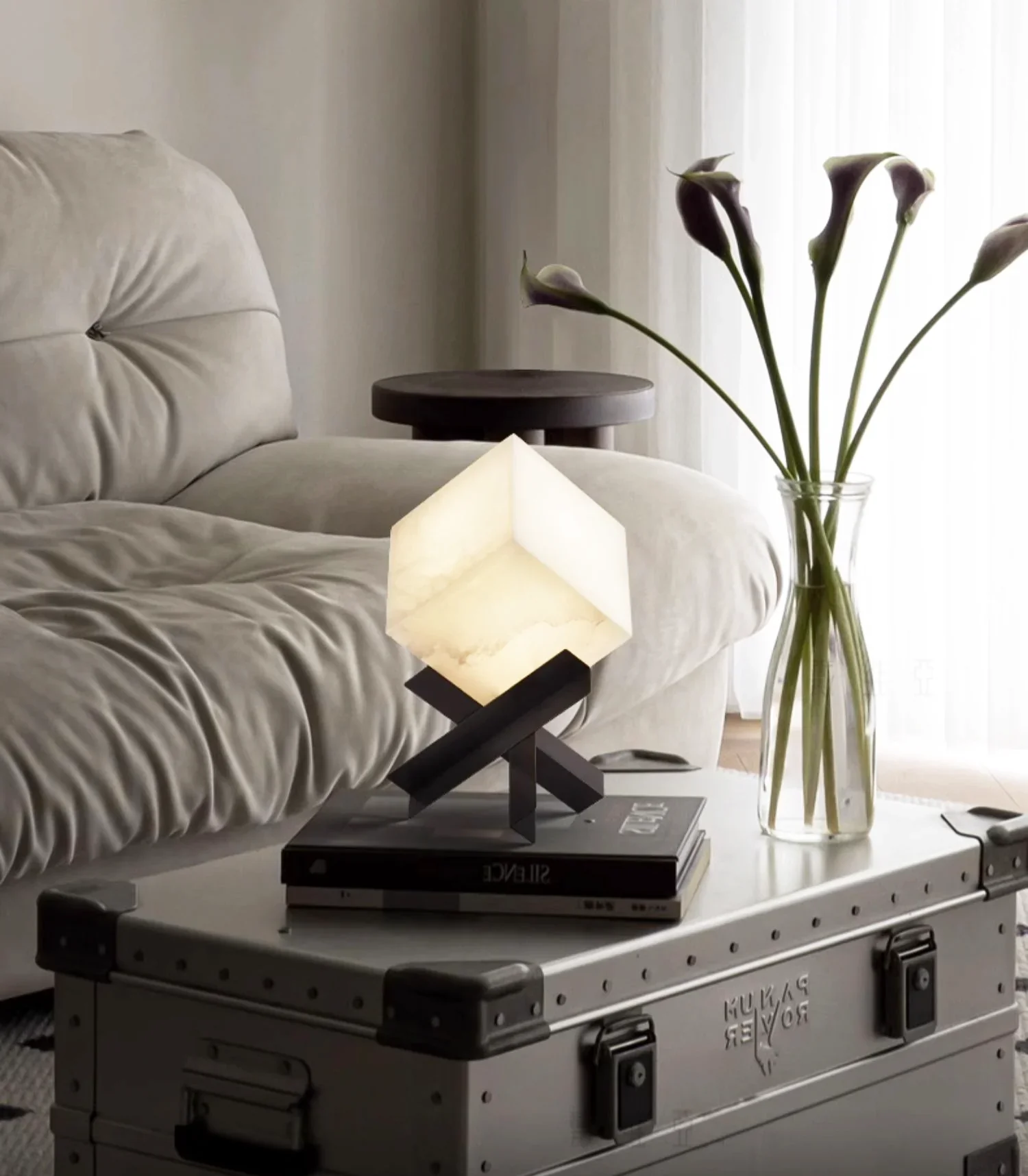 Cube Alabaster Table Lamp - Image 6