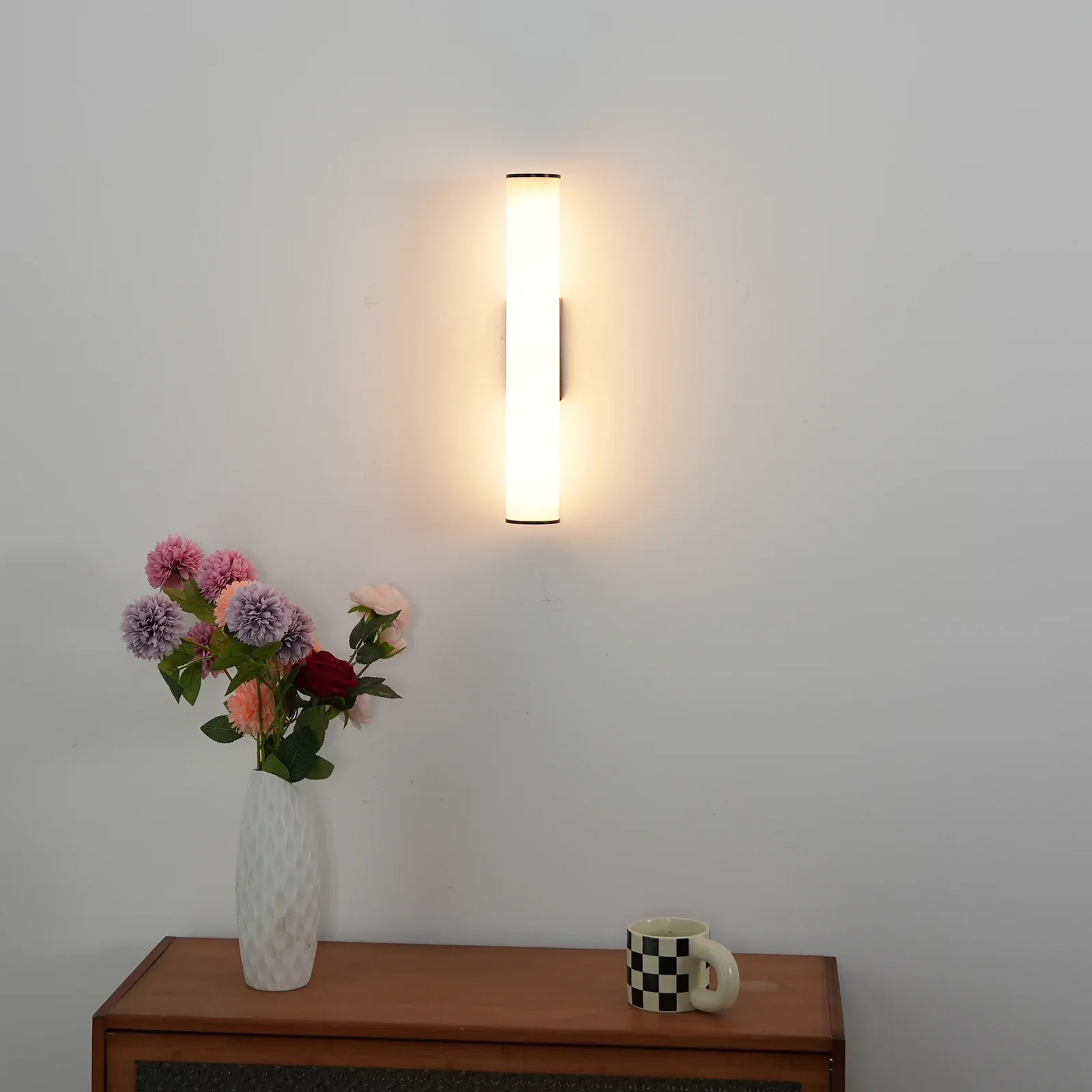 Cylindrical Callisto Alabaster Wall Lamp - Image 4