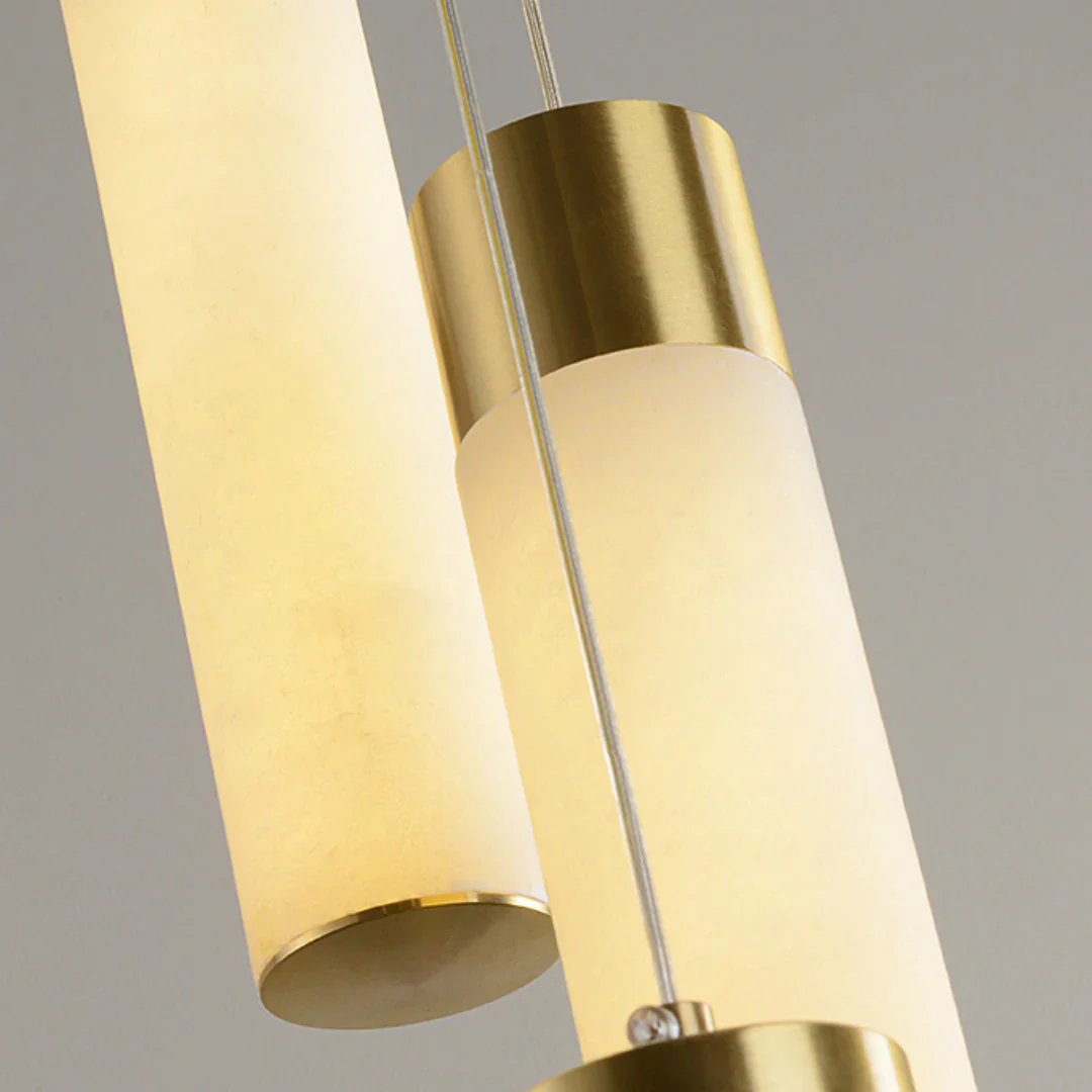 Cylindrical Celestial Alabaster Cascade Chandelier - Image 10