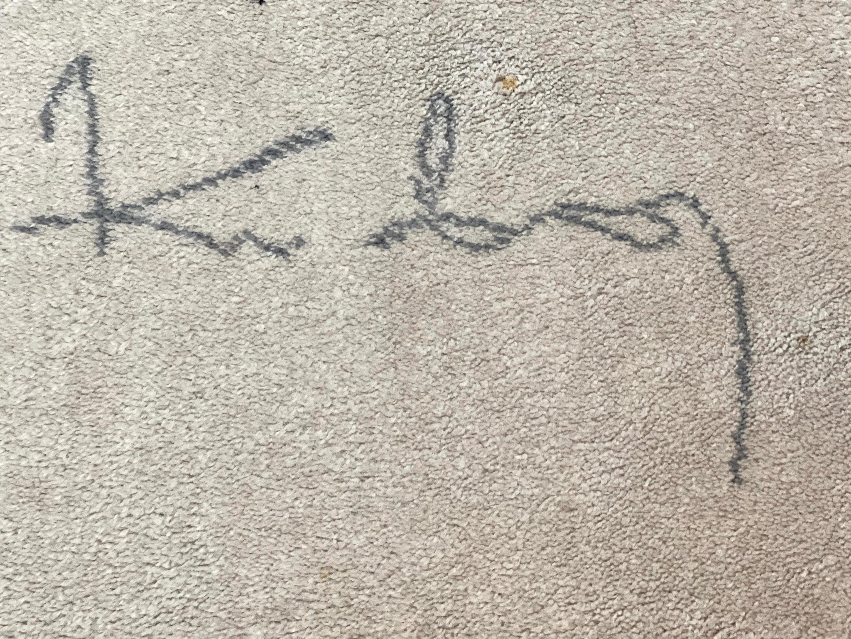 Danish Rya Shag Rug 6x9, EGE Axminster Carpet, Ivory, Modern Abstract Rug, Signed by Designer - Image 6