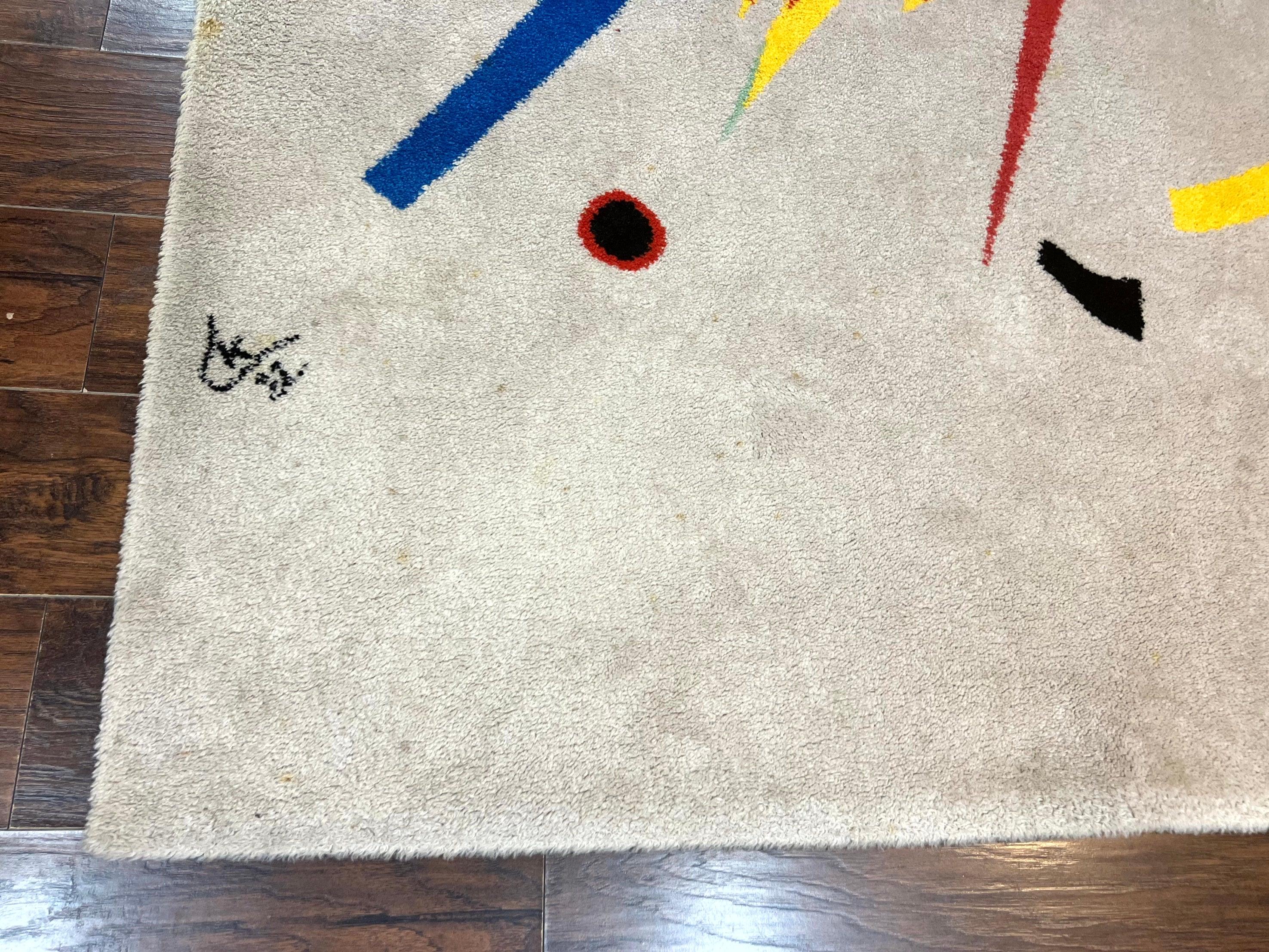 Danish Rya Shag Rug 6x9, EGE Axminster Carpet, Ivory, Modern Abstract Rug, Signed by Designer - Image 8