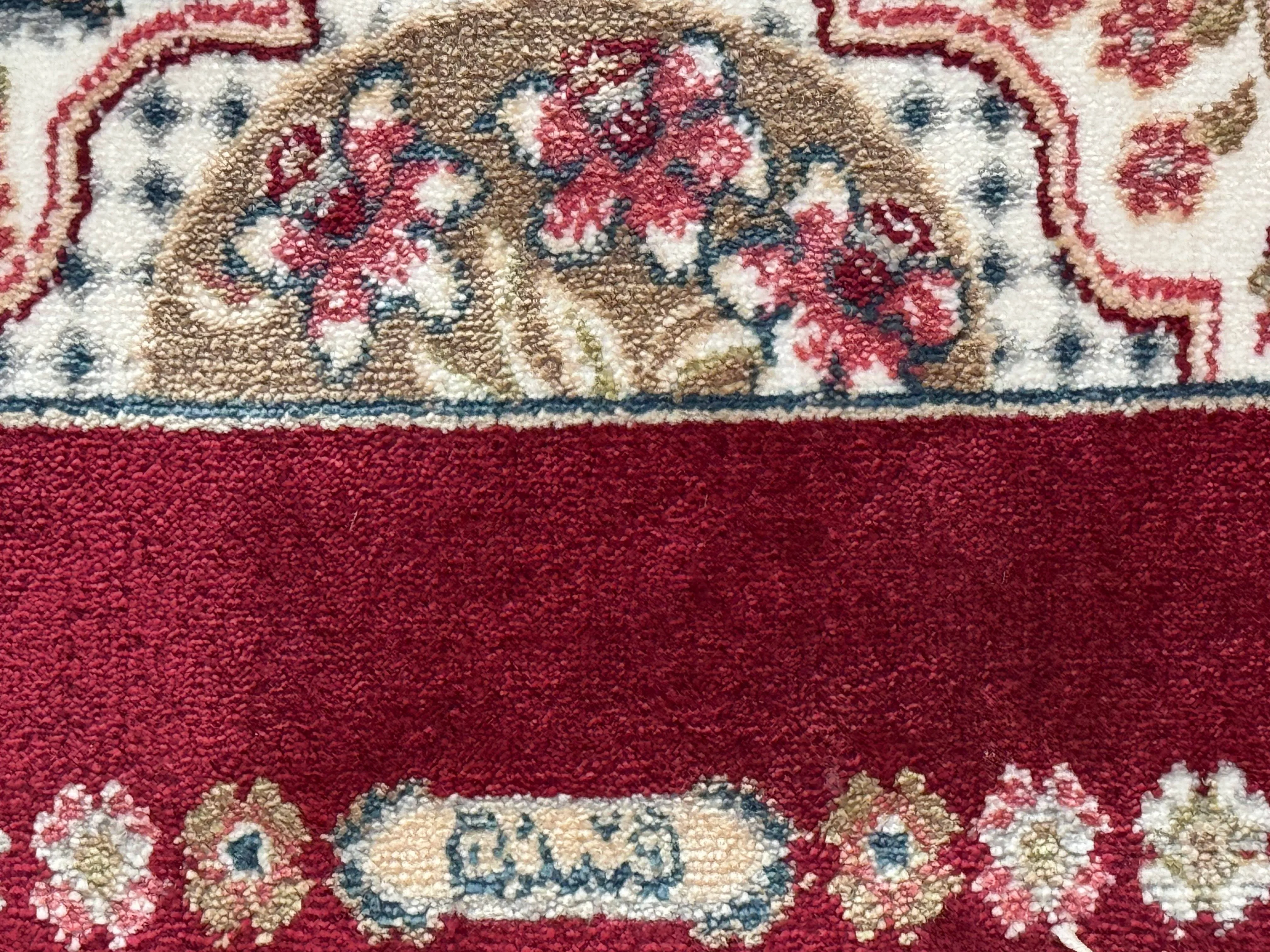 Dark Red Turkish Silk Rug 2.6 x 4, Hunting Design Scene, Bamboo Silk - Image 11