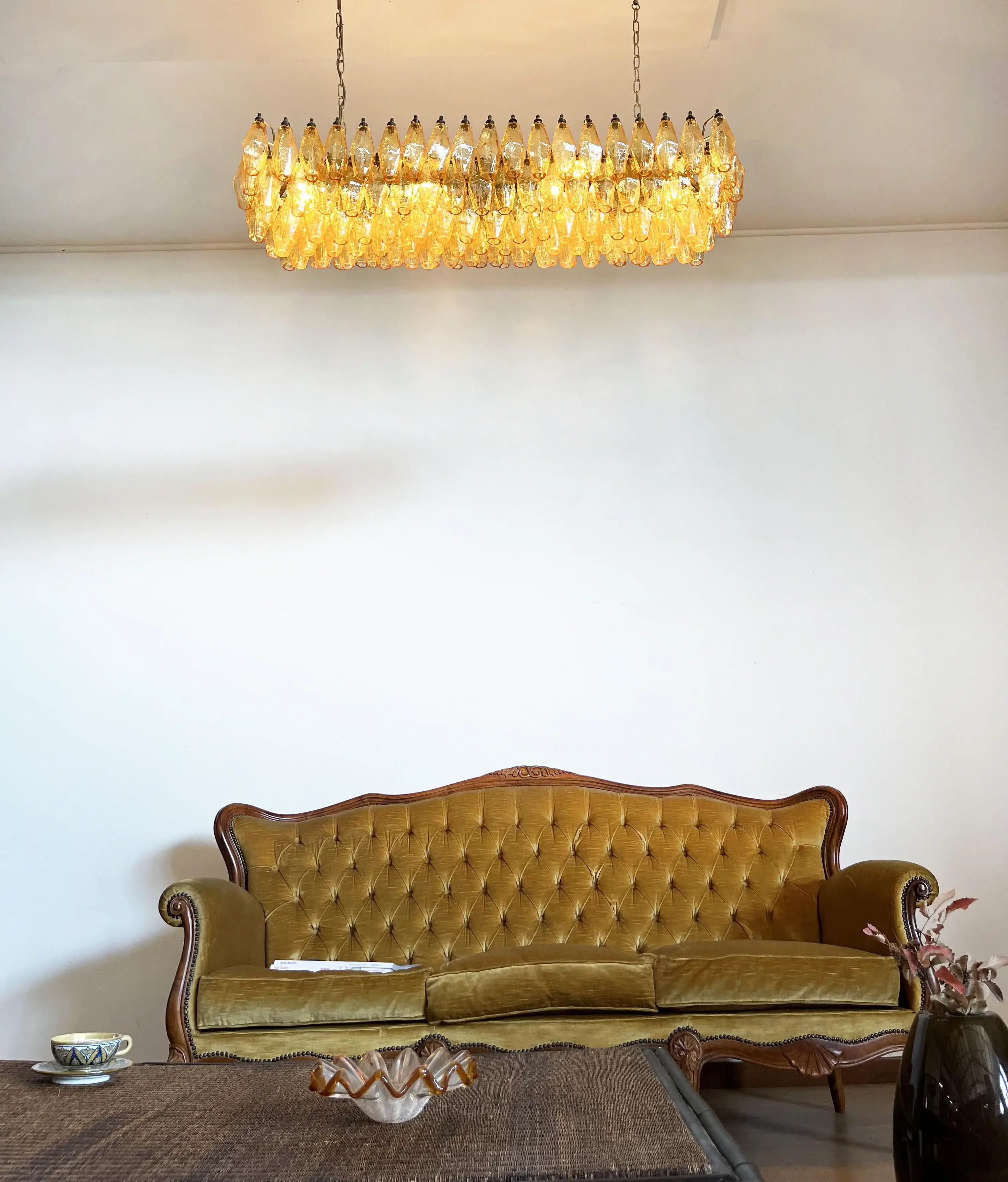Elegant Amber Murano Poliedri Chandelier - Image 5