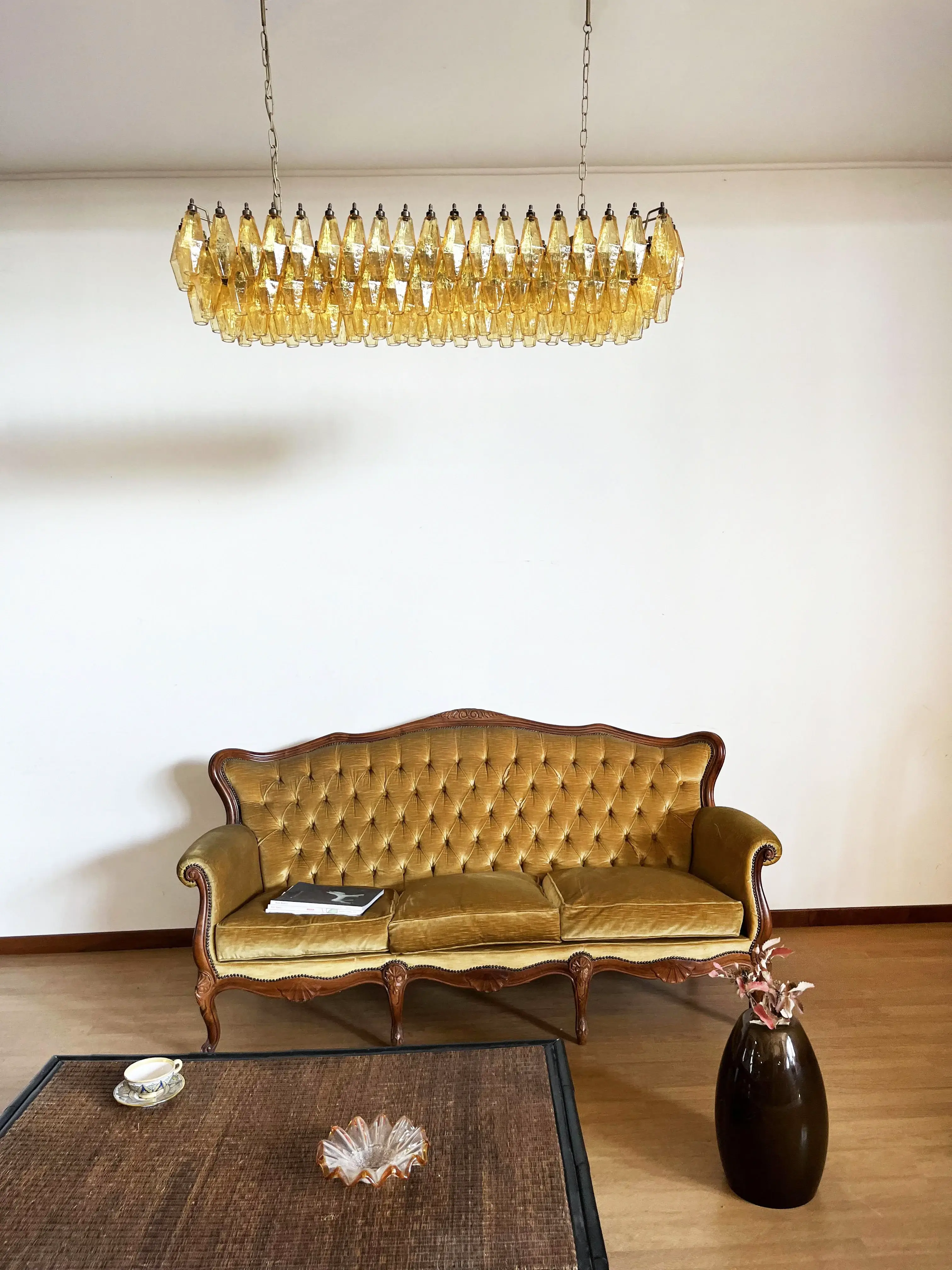 Elegant Amber Murano Poliedri Chandelier - Image 6