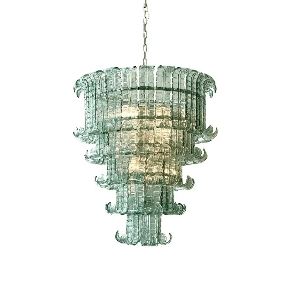 Elegant Leaf-Shaped Murano Glass Chandelier - Image 16