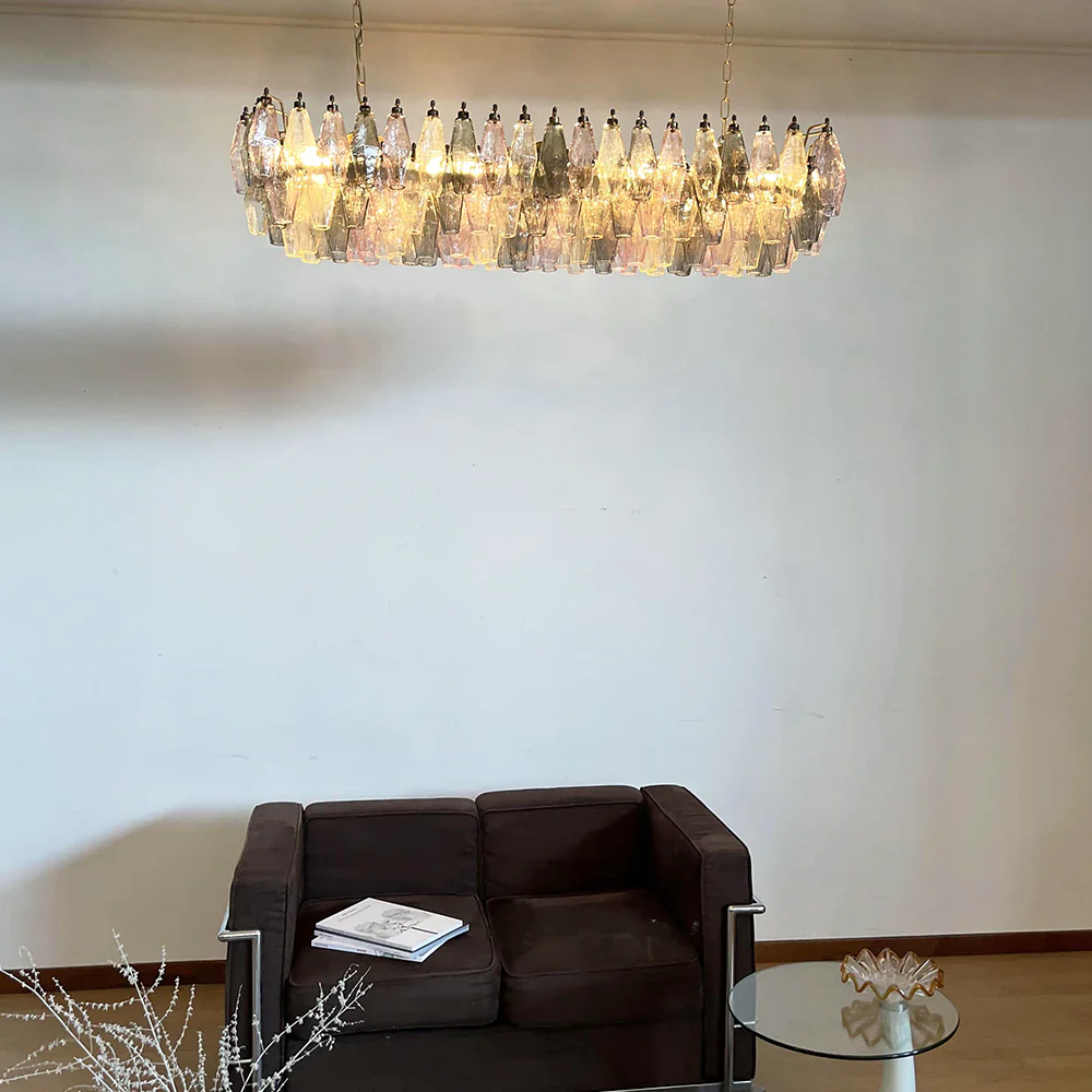 Elegant Multicolored Murano Poliedri Chandelier - Image 3