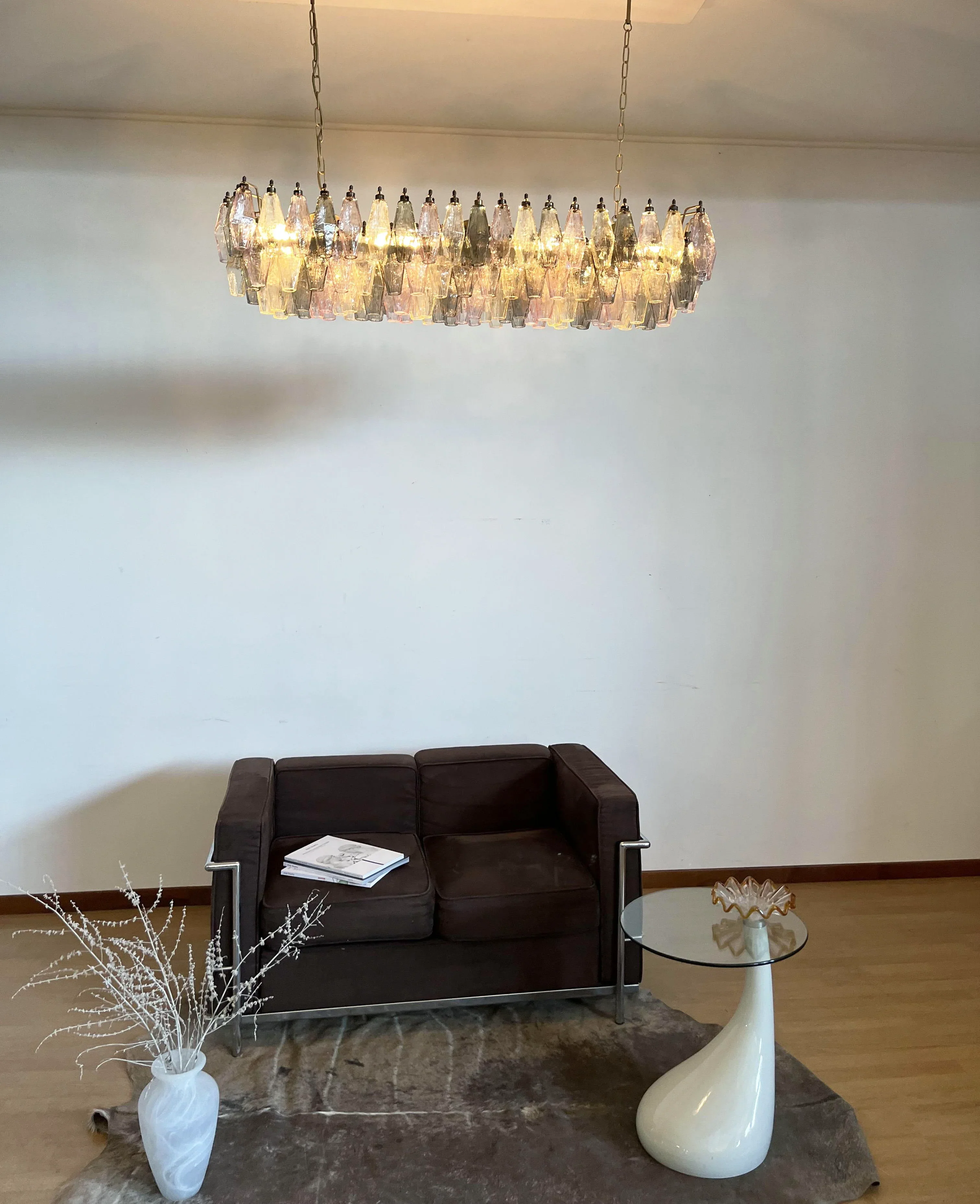 Elegant Multicolored Murano Poliedri Chandelier - Image 4