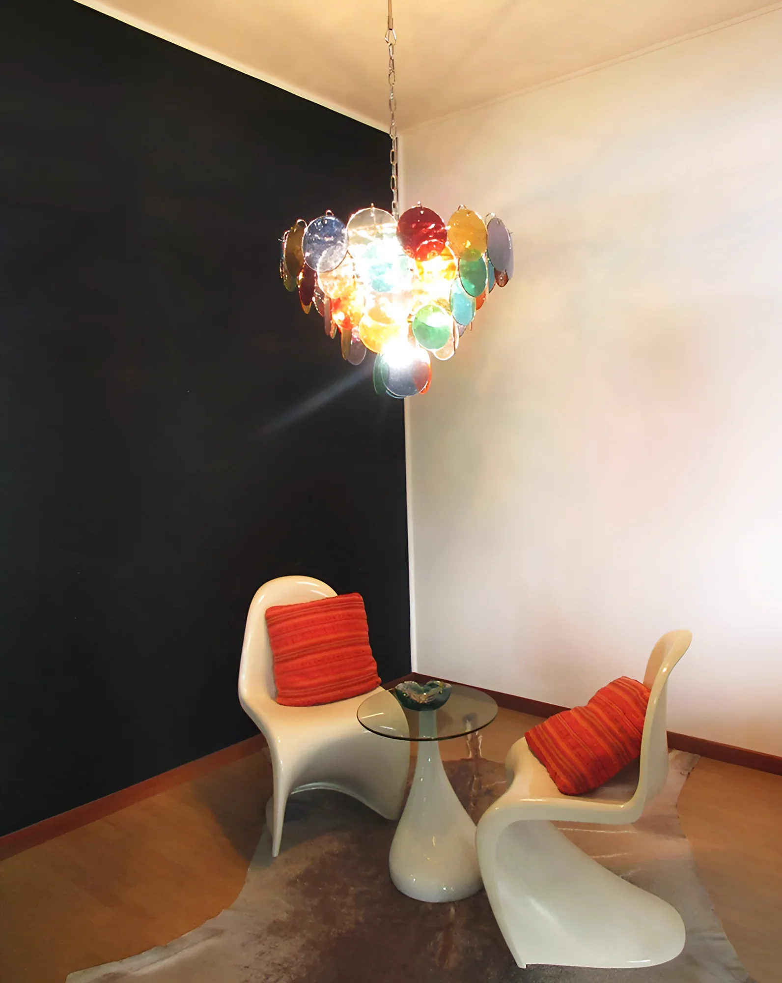Elegant Murano Disc Multicolored Chandelier - Image 4