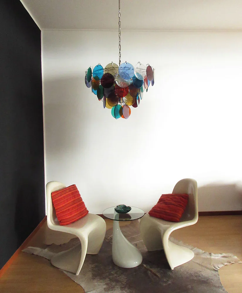Elegant Murano Disc Multicolored Chandelier - Image 5