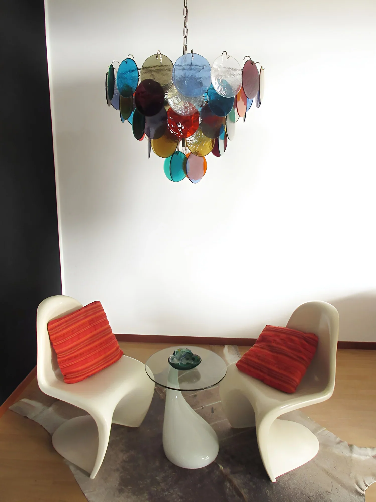 Elegant Murano Disc Multicolored Chandelier - Image 6