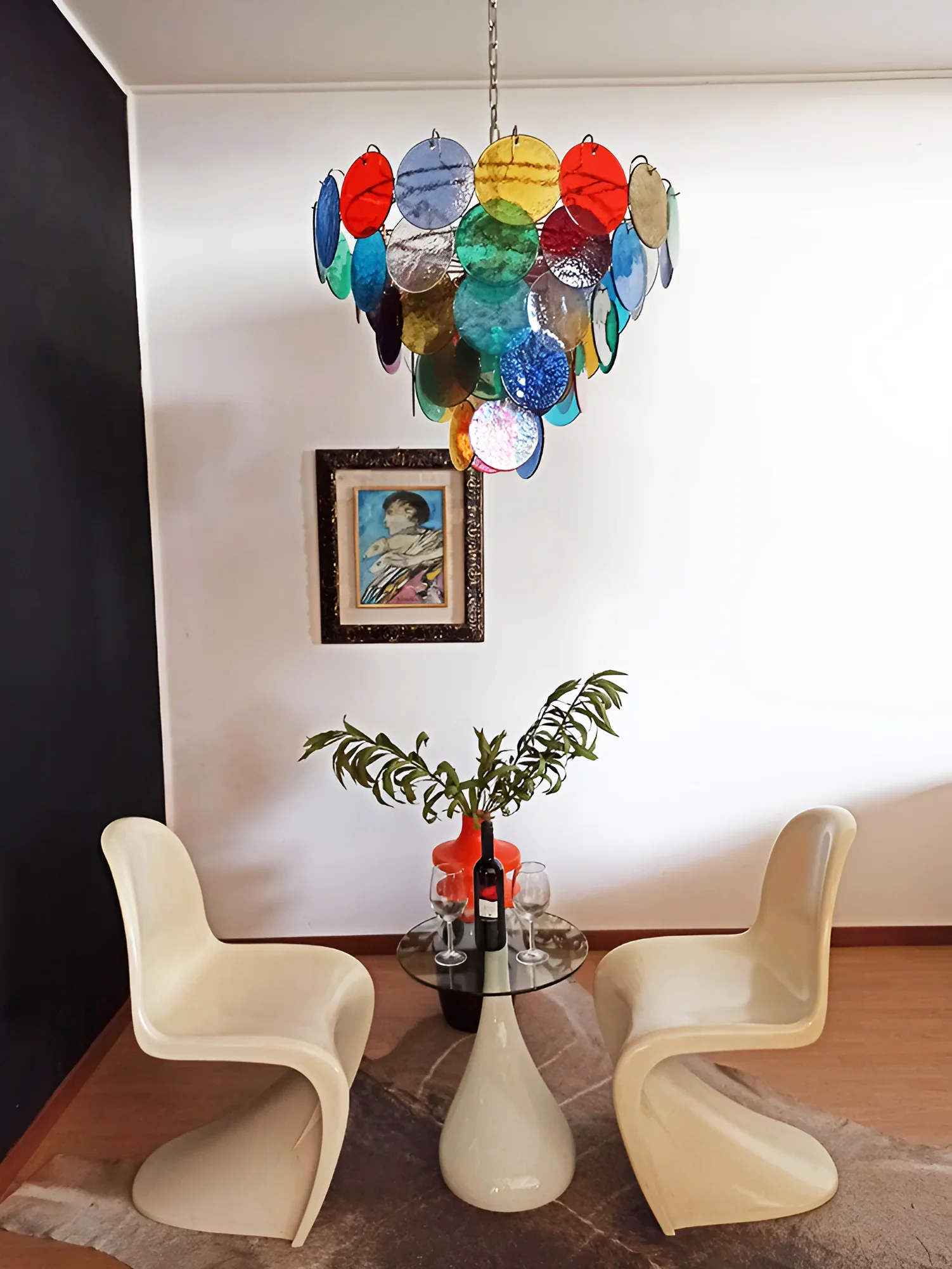 Elegant Murano Disc Multicolored Chandelier - Image 7