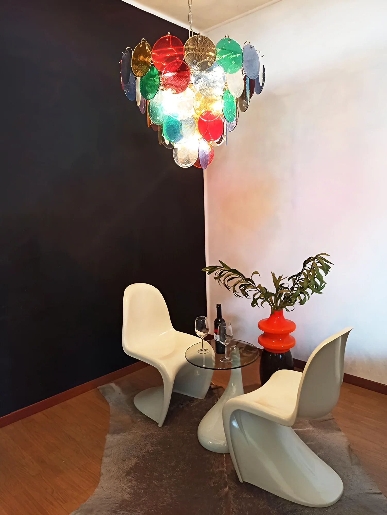 Elegant Murano Disc Multicolored Chandelier - Image 8