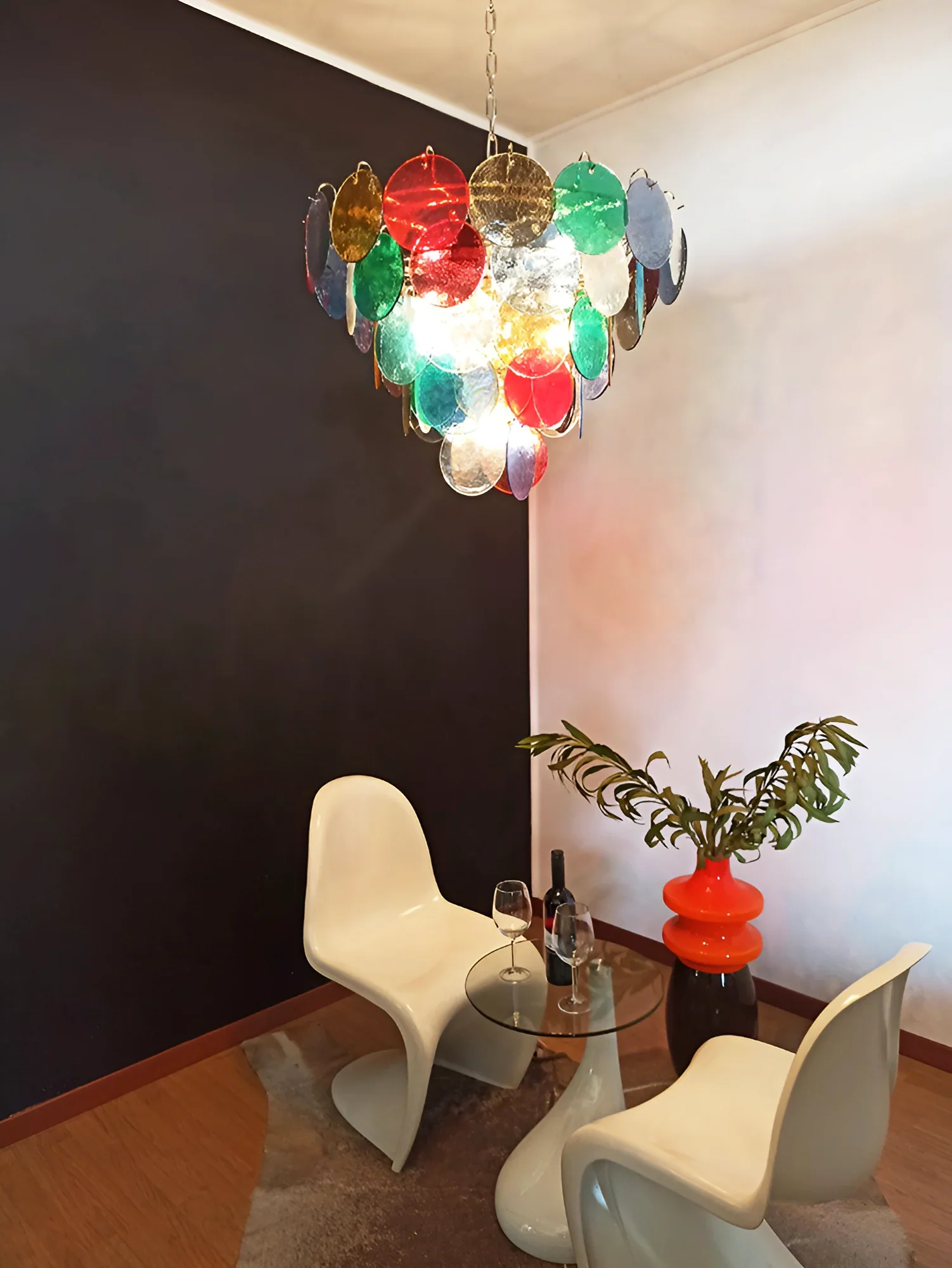 Elegant Murano Disc Multicolored Chandelier - Image 9