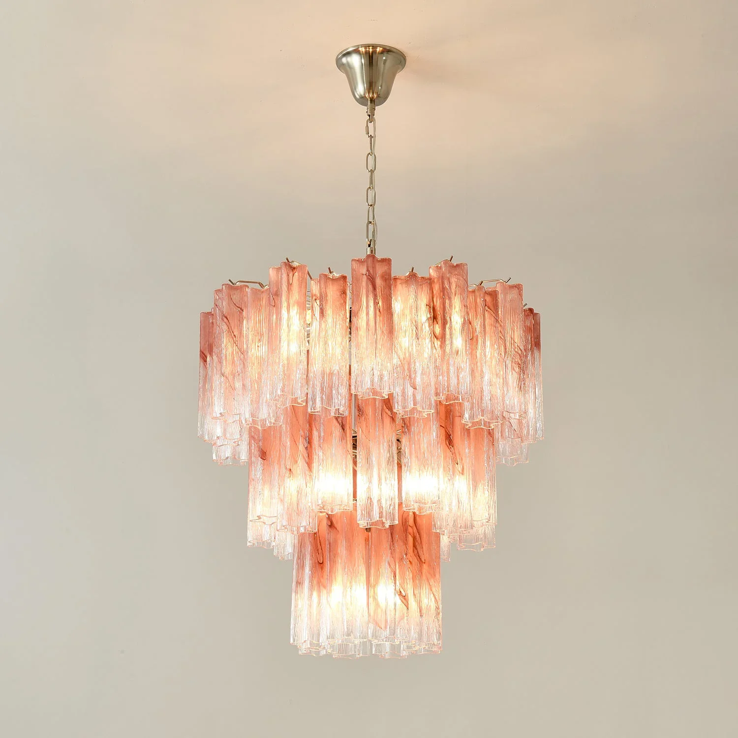 Elegant Murano Pink Rose Chandelier - Image 9