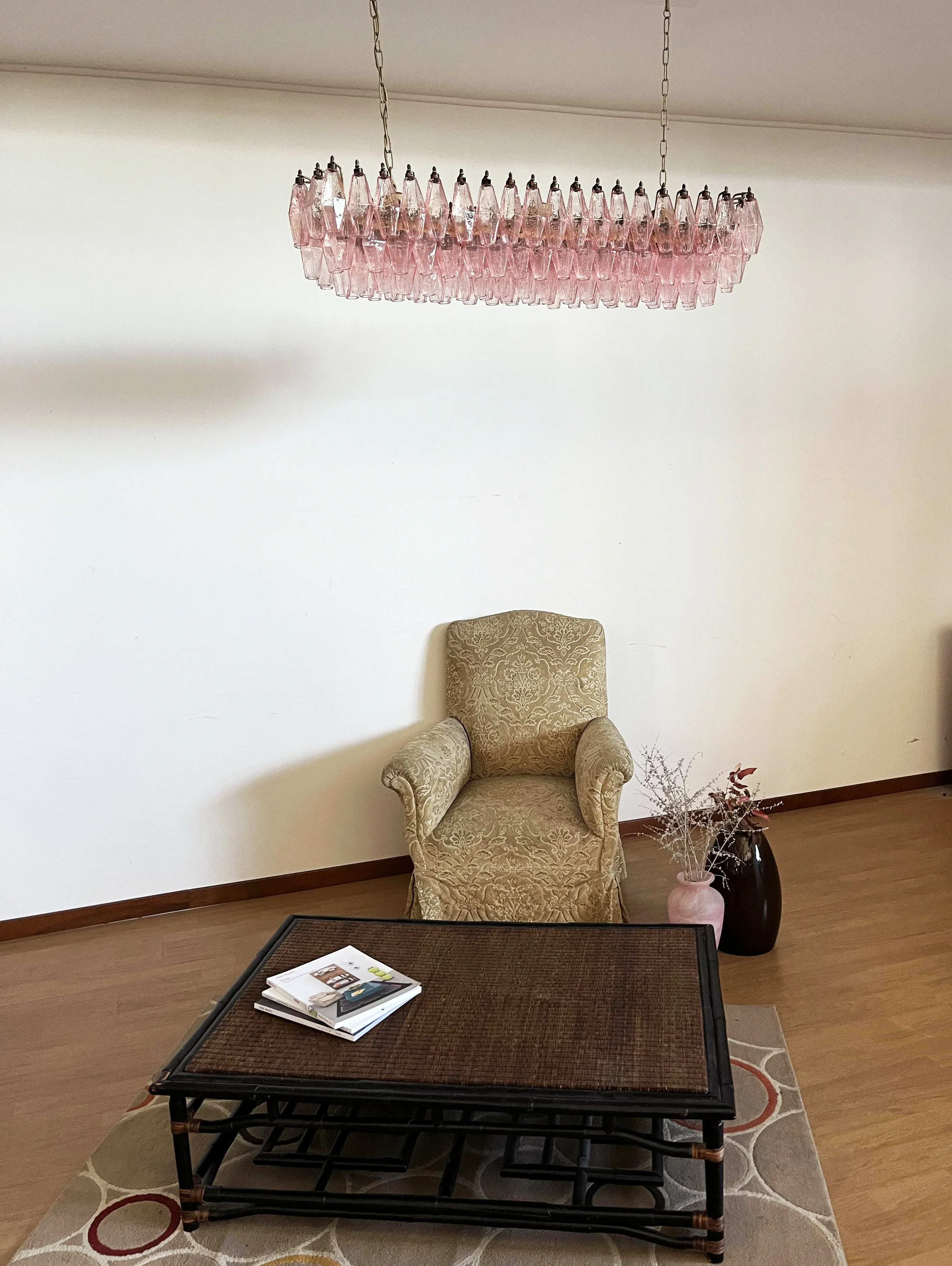 Elegant Pink Murano Poliedri Chandelier - Image 6