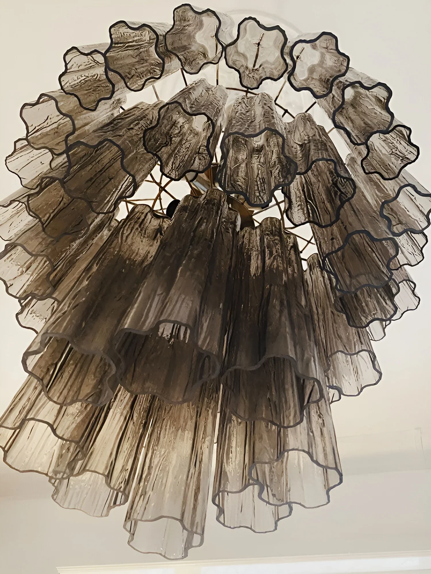 Elegant Smoke Murano Glass Tube Chandelier - Image 12