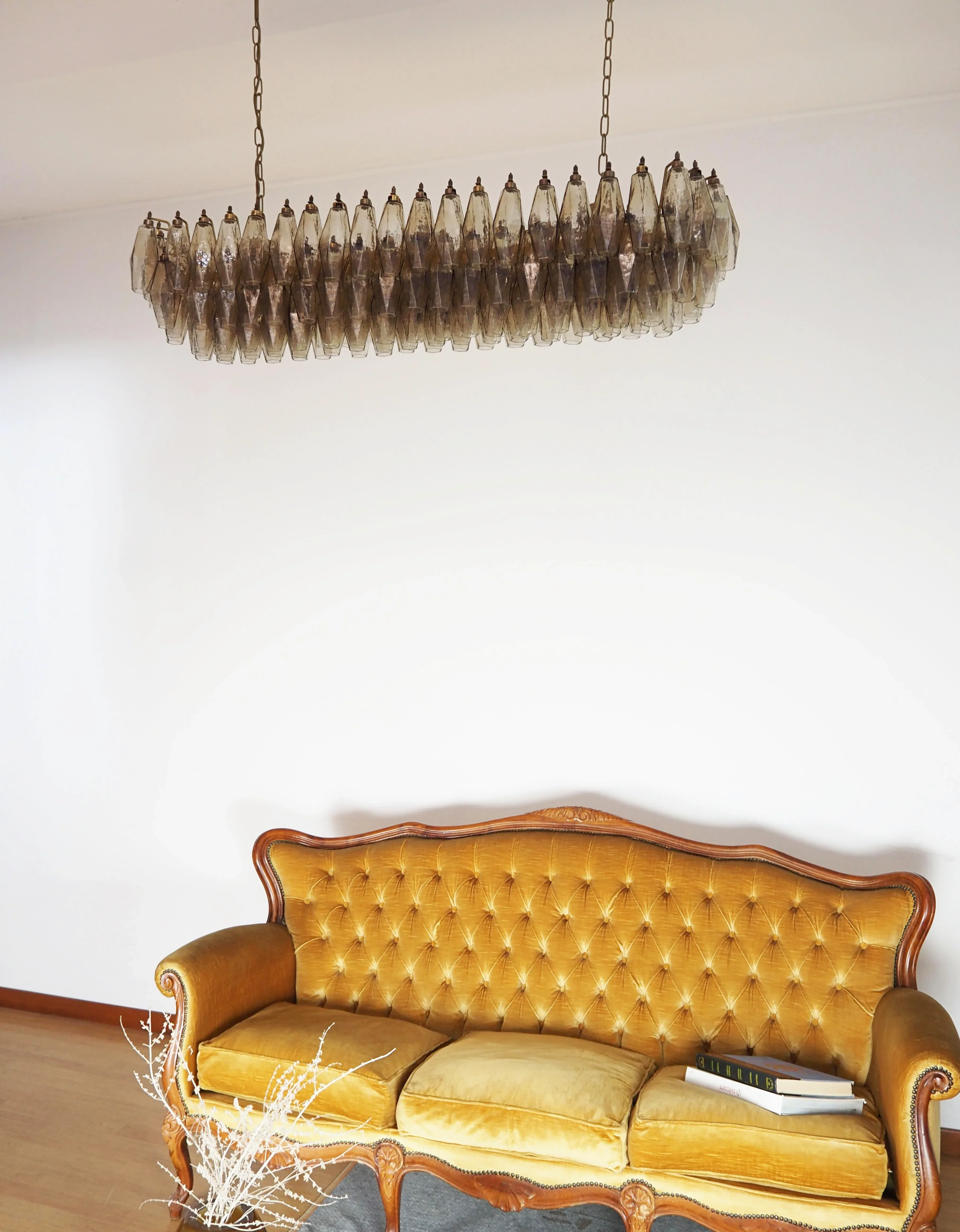 Elegant Smoked Murano Poliedri Chandelier - Image 5