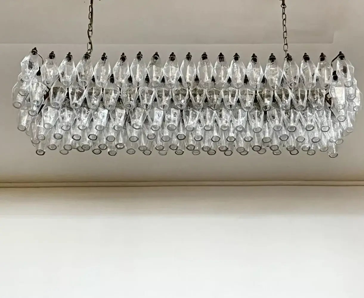 Elegant Transparent Murano Poliedri Chandelier - Image 14